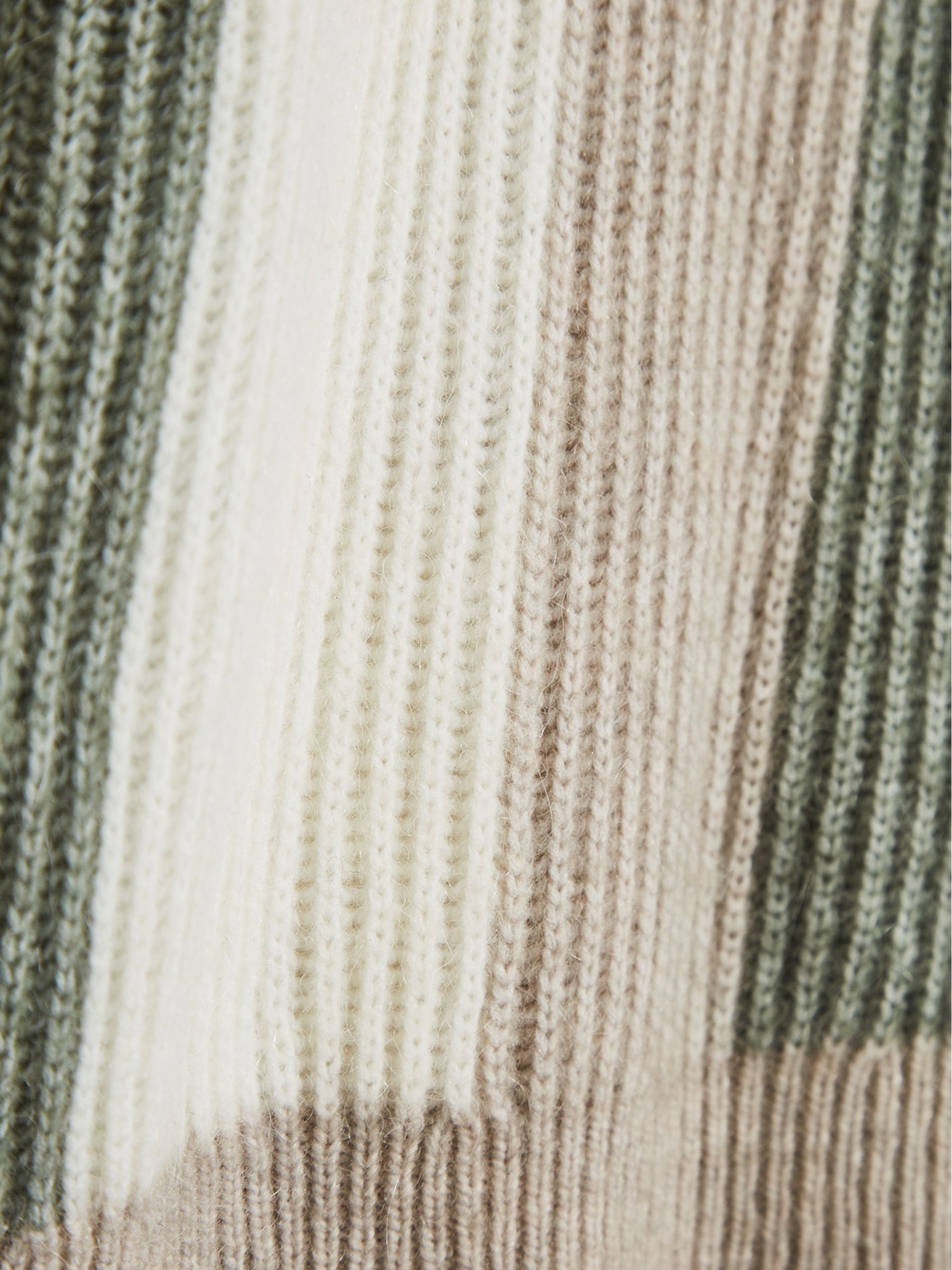 Colour Block Rib Knit Jumper in Sage - Image 6 of 6