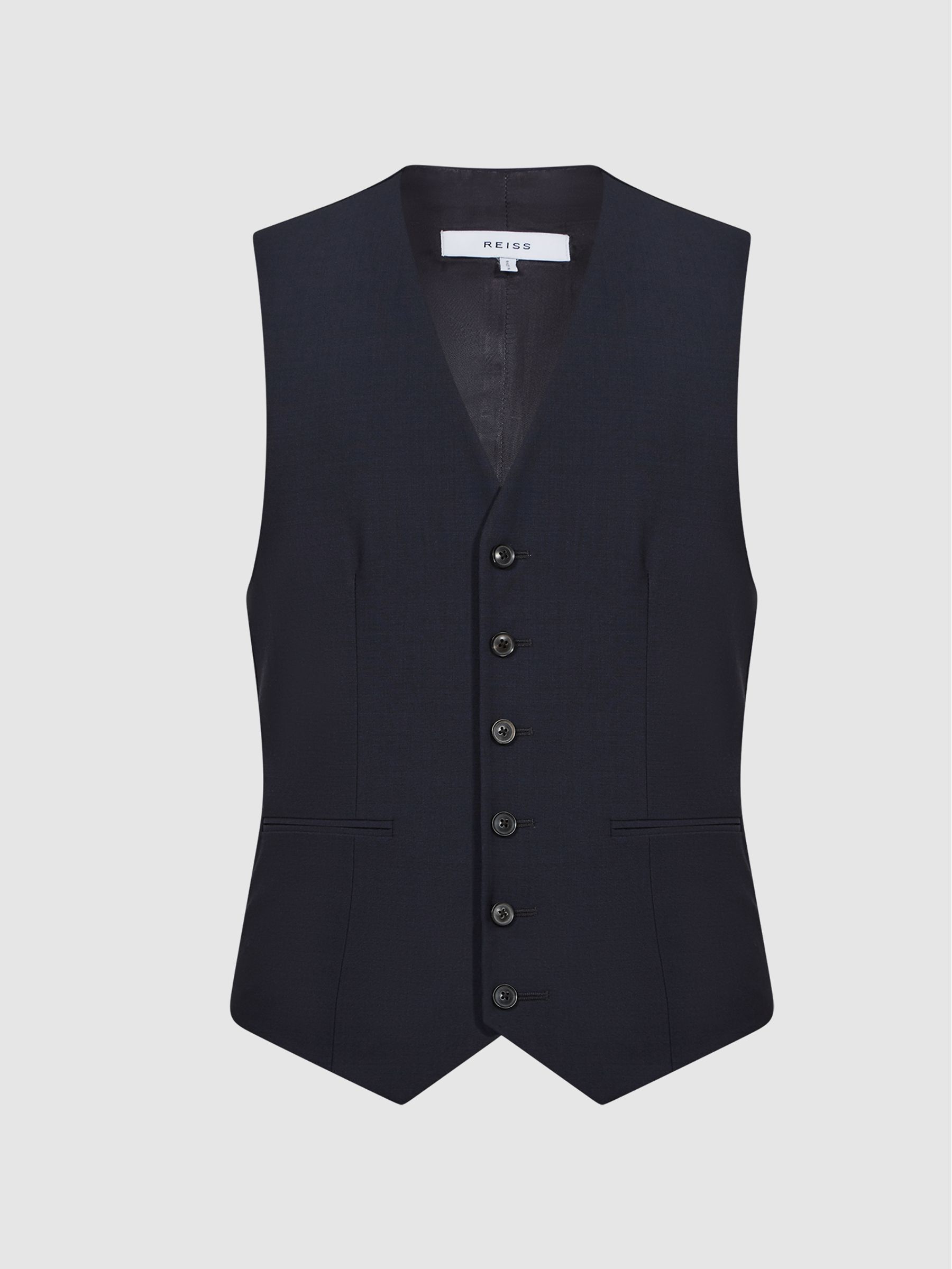 Modern Fit Travel Waistcoat in Navy - Image 2 of 4