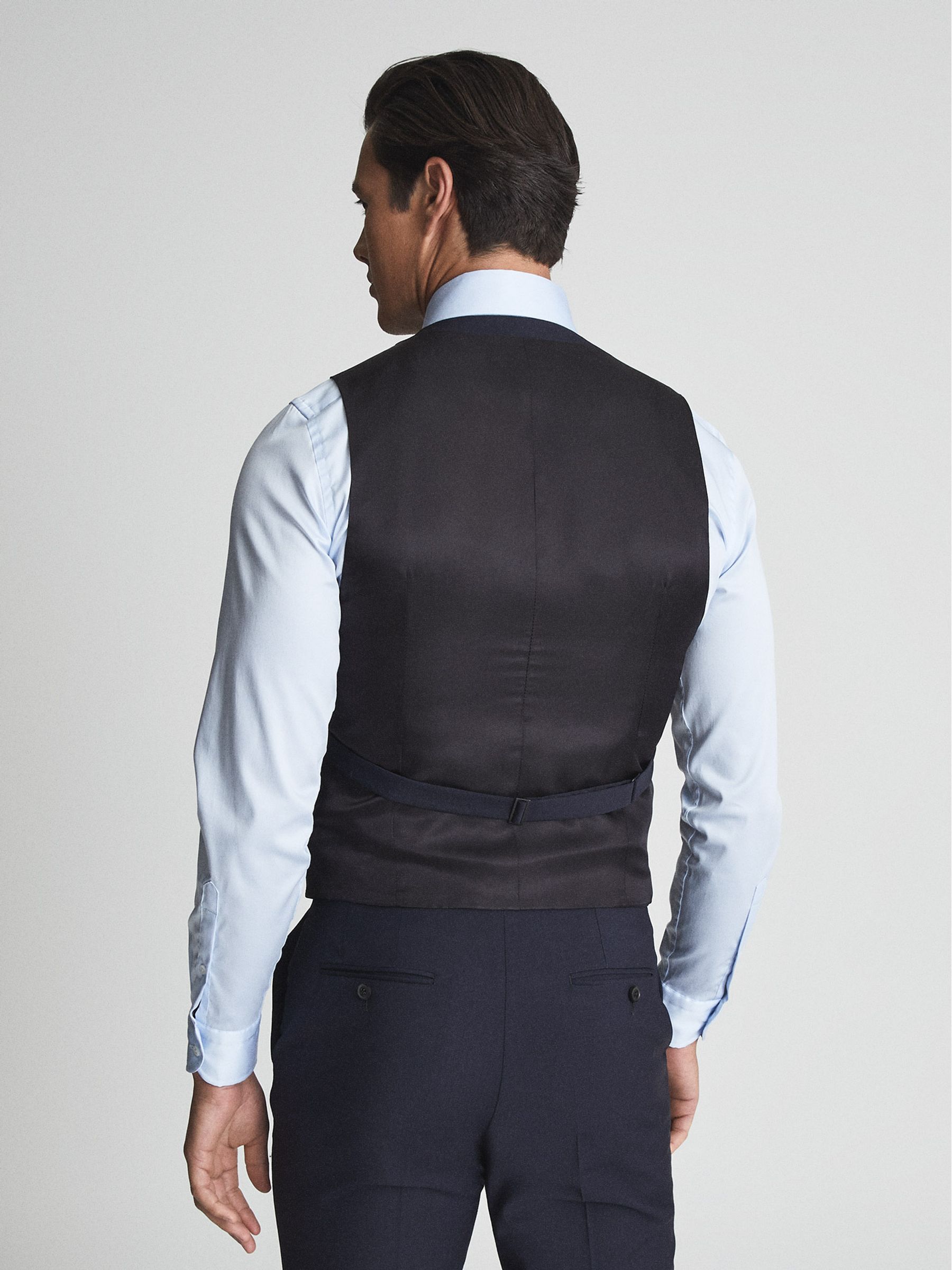 Modern Fit Travel Waistcoat in Navy - Image 4 of 4