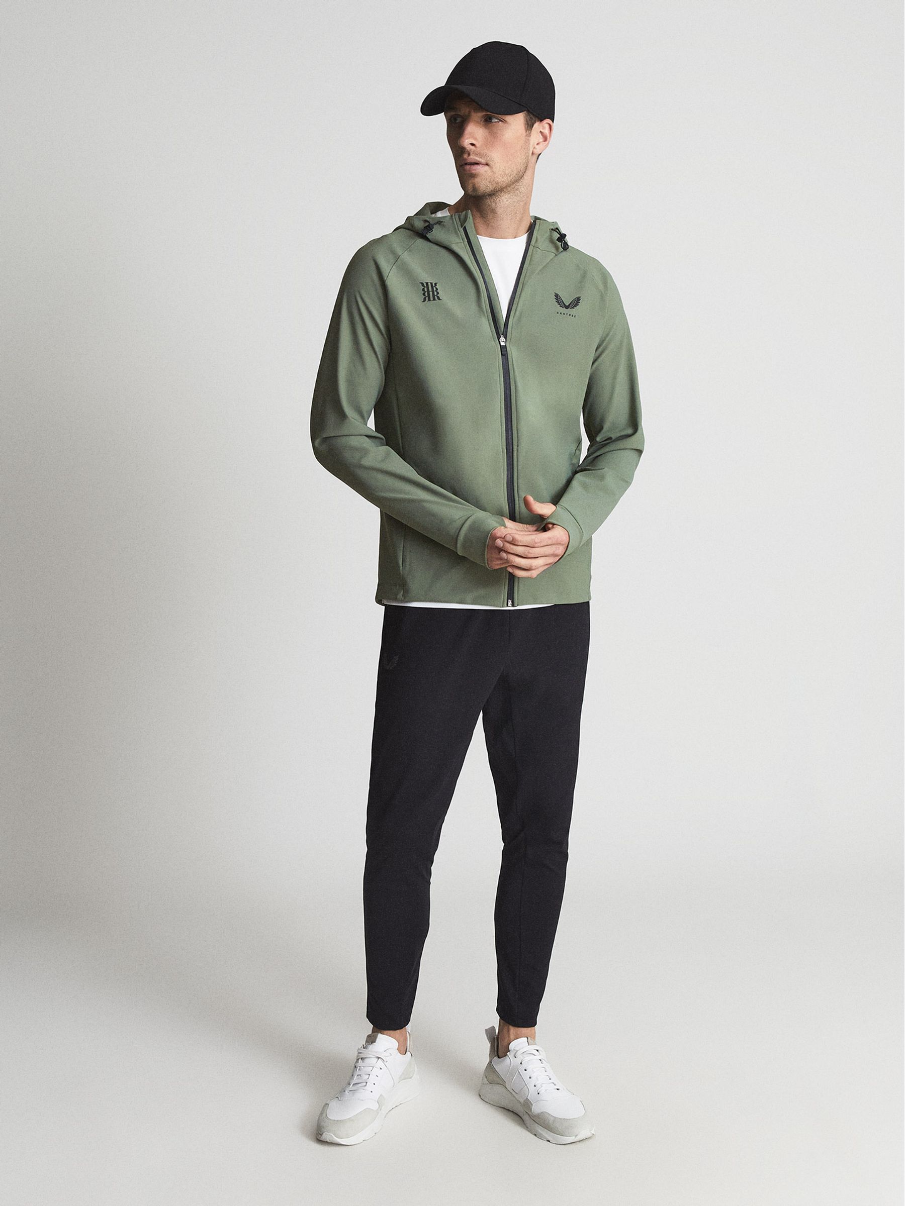 Castore Bonded Running Jacket in Khaki - Image 1 of 7