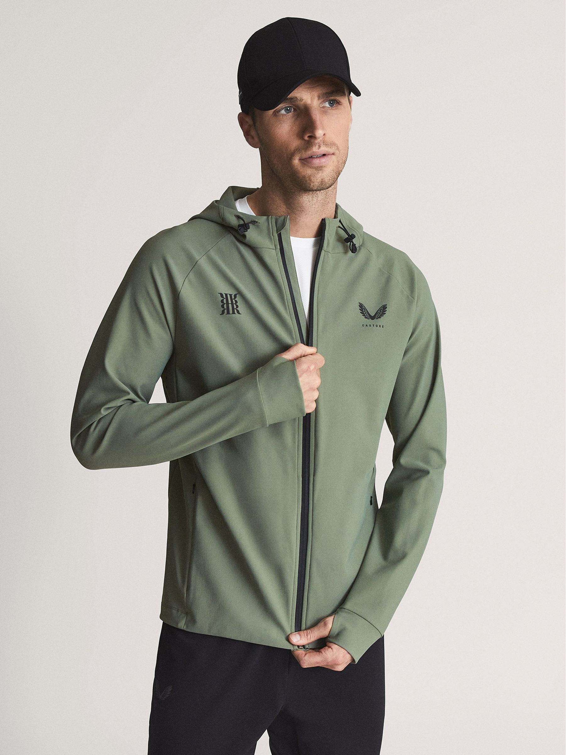 Castore Bonded Running Jacket in Khaki - Image 3 of 7