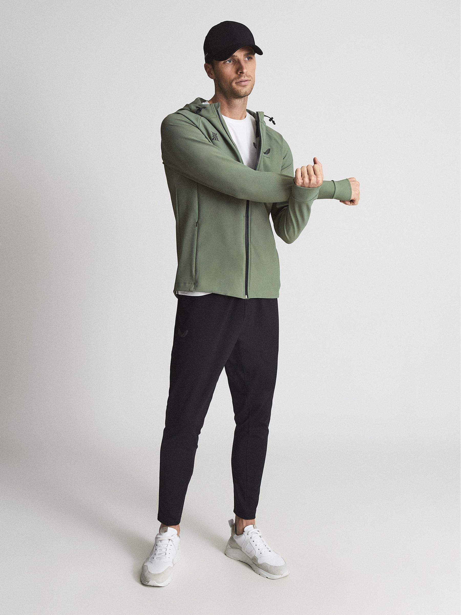 Reiss Castore Bonded Running Jacket in Khaki - REISS