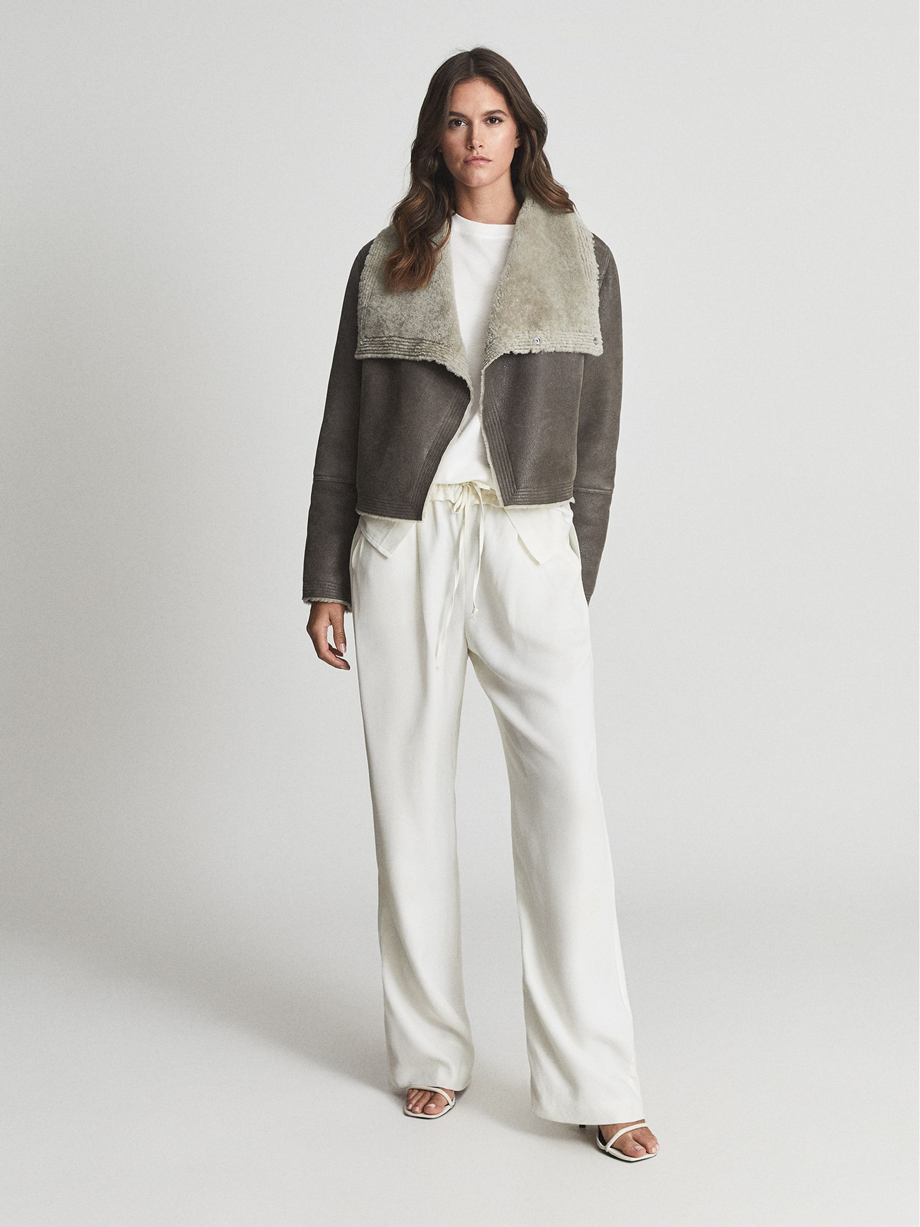 Shearling Jacket in Brown - Image 1 of 5