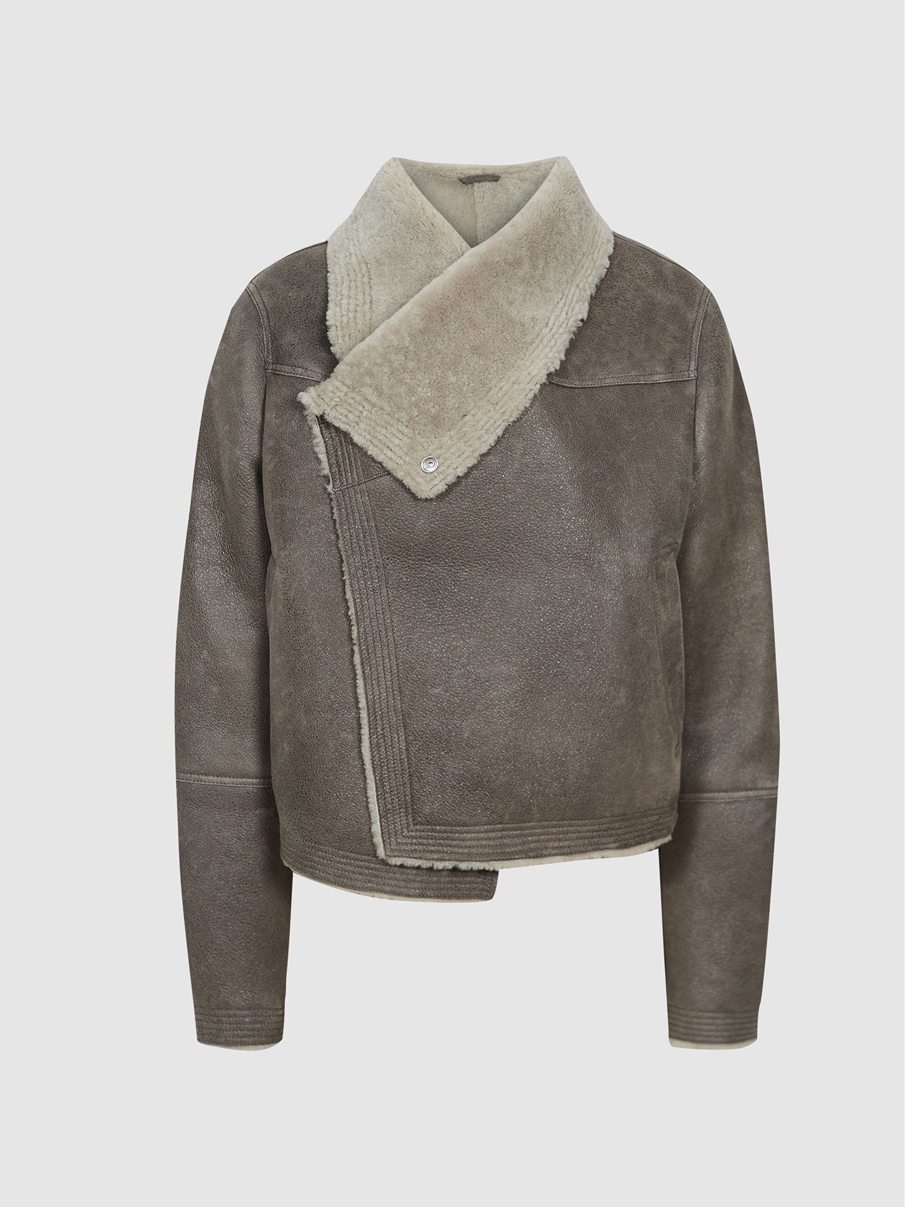 Shearling Jacket in Brown - Image 2 of 5