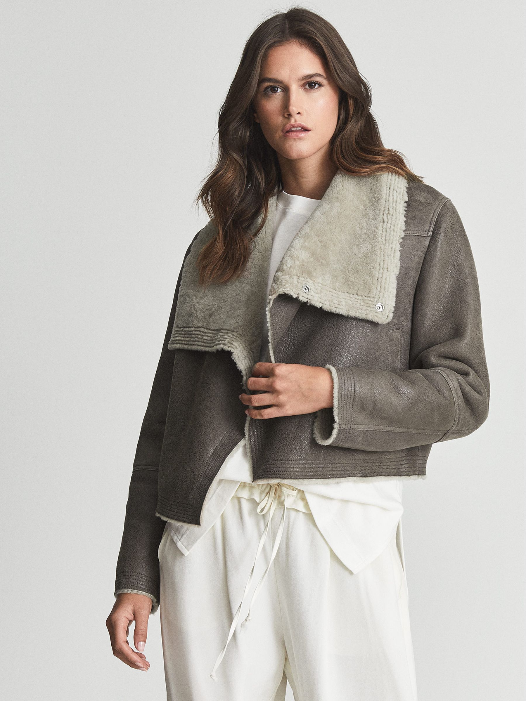 Shearling Jacket in Brown - Image 3 of 5