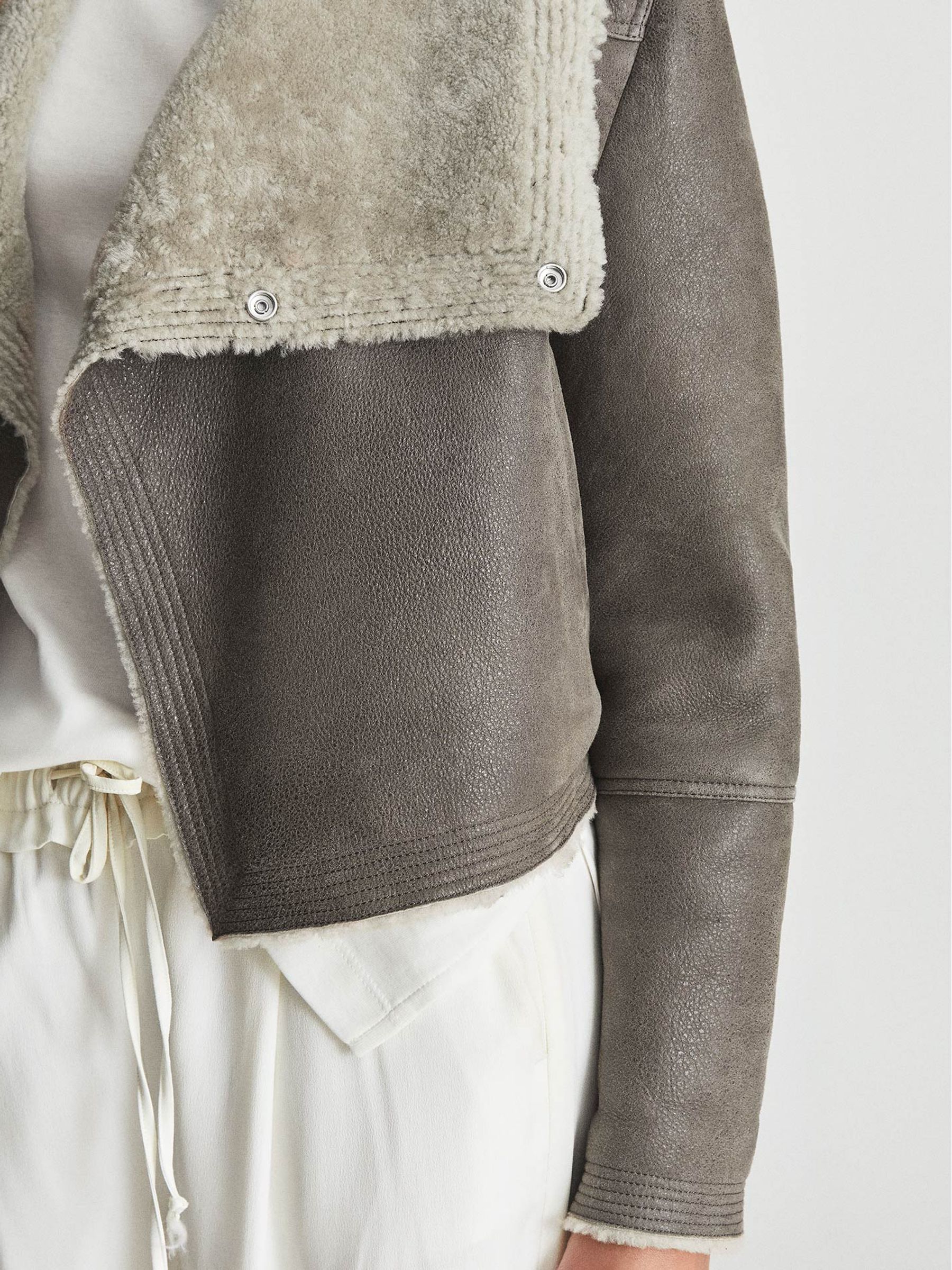 Shearling Jacket in Brown - Image 4 of 5