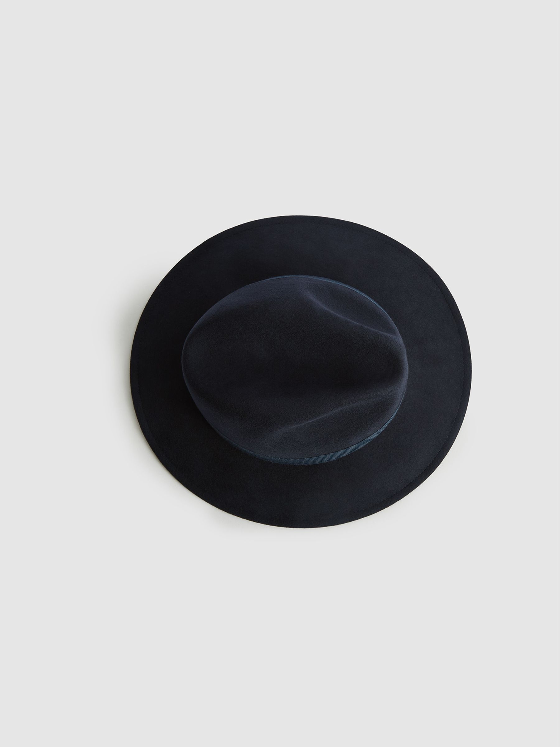 Wool Fedora Hat in Navy - Image 2 of 3