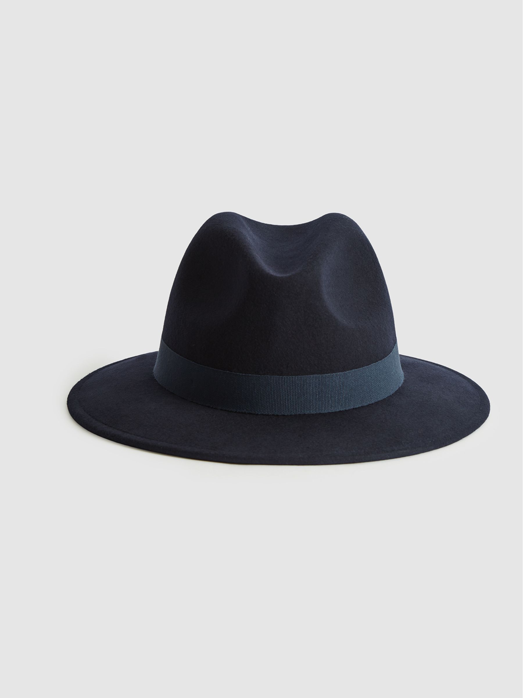 Wool Fedora Hat in Navy - Image 3 of 3