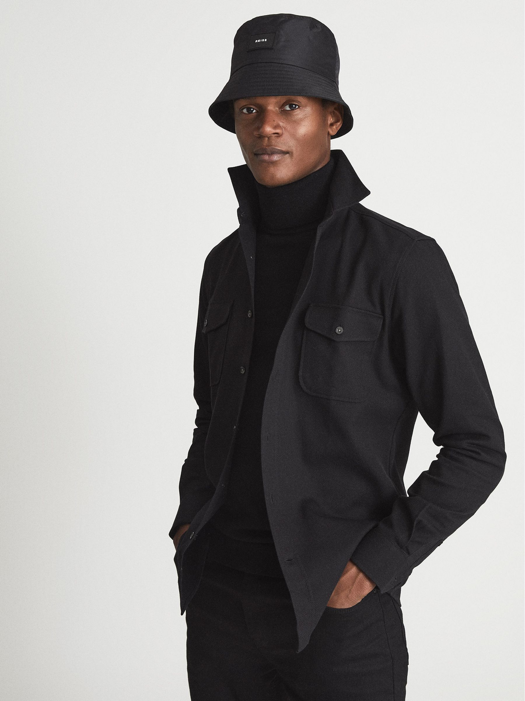 Canvas Bucket Hat in Black - Image 3 of 5