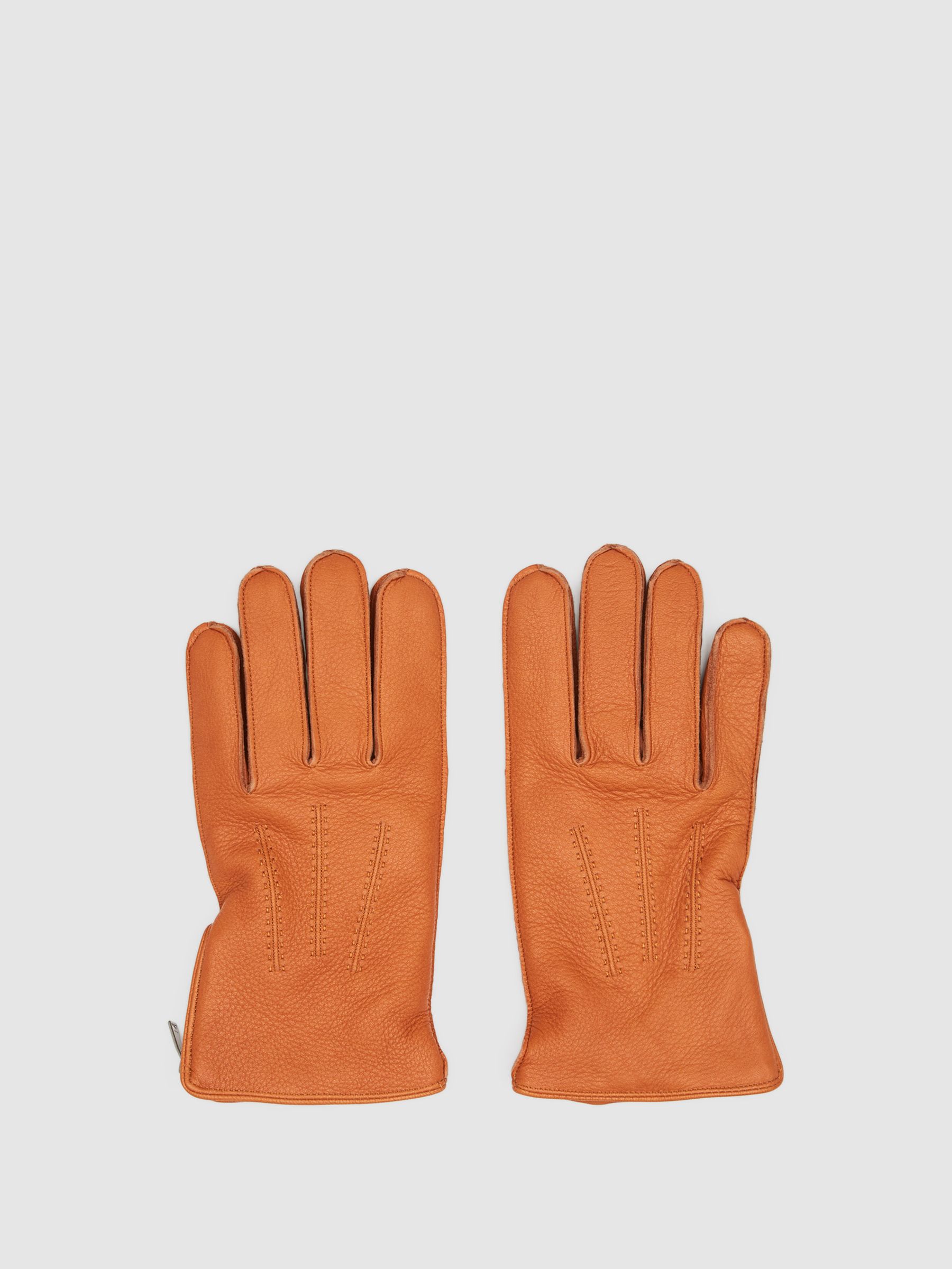 Leather Gloves in Tan - Image 1 of 3