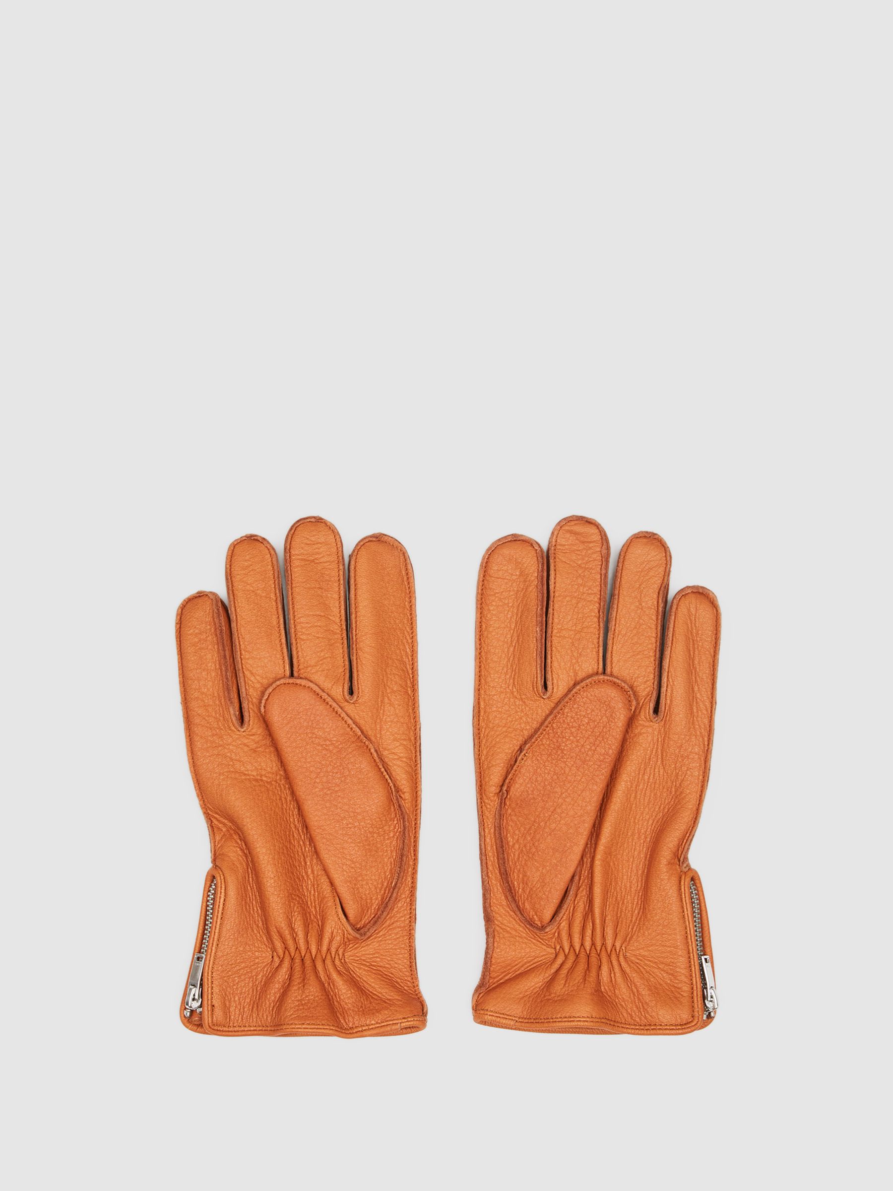 Leather Gloves in Tan - Image 2 of 3