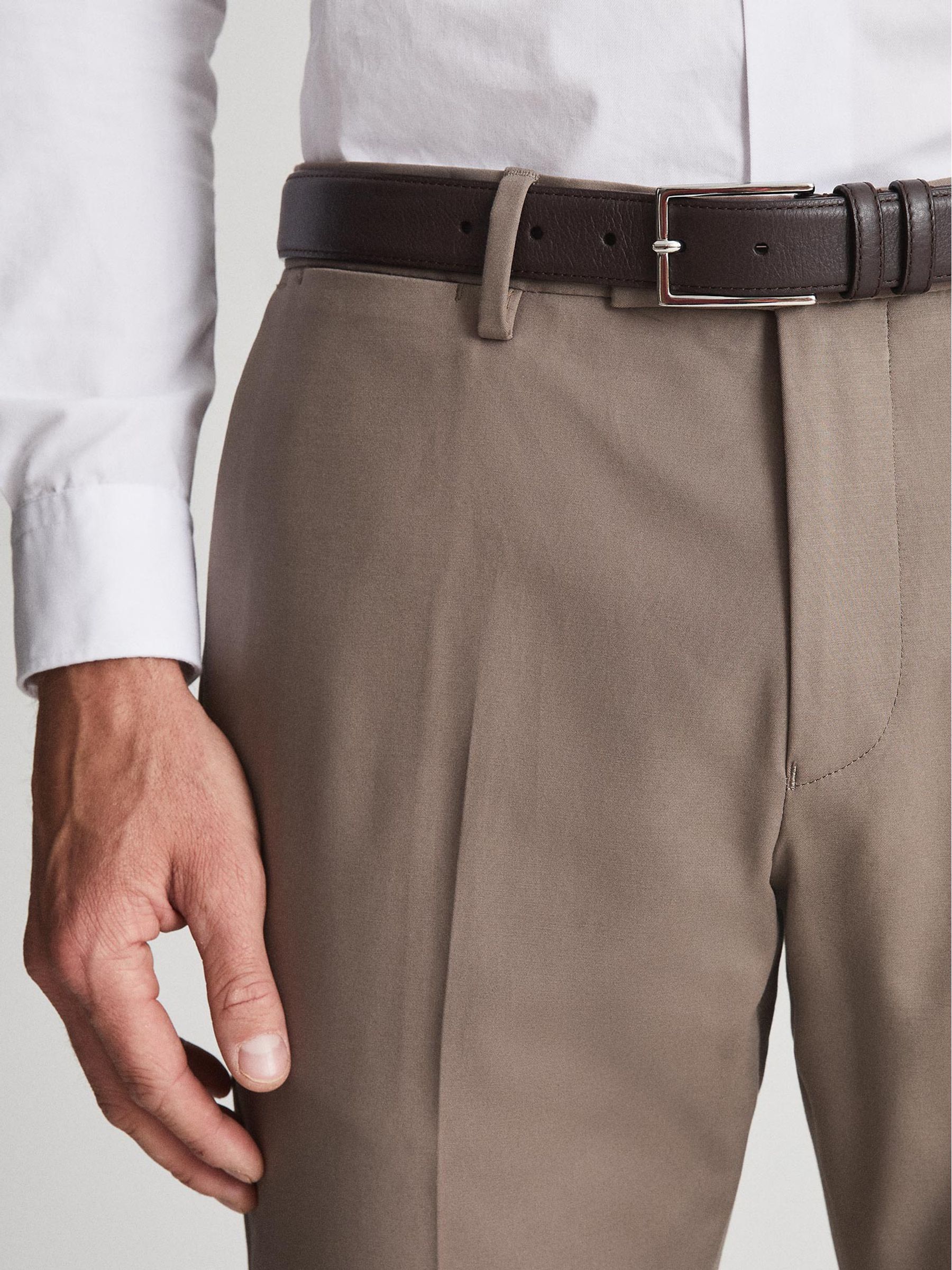 Formal Leather Belt in Brown - Image 1 of 4 Formal Leather Belt in Brown - Image 1 of 4