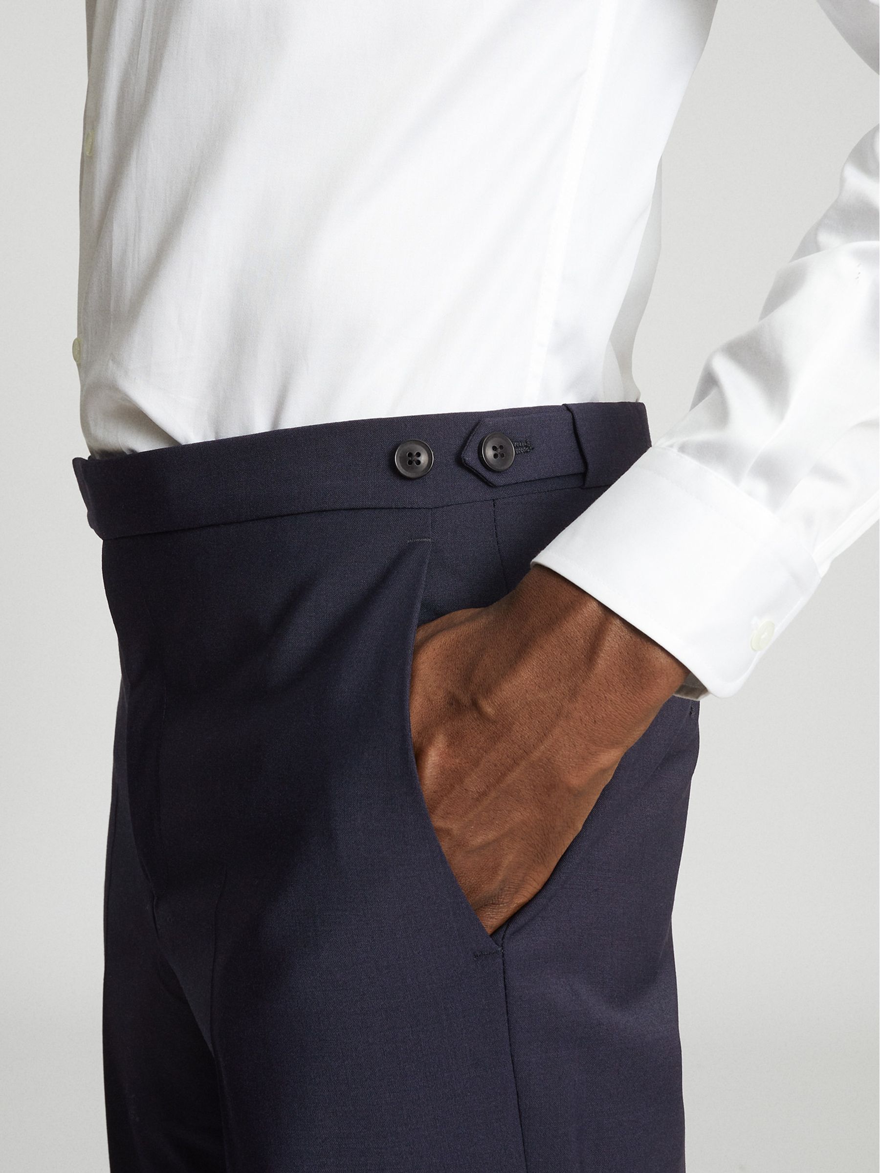 Modern Fit Travel Trousers in Navy - Image 4 of 5
