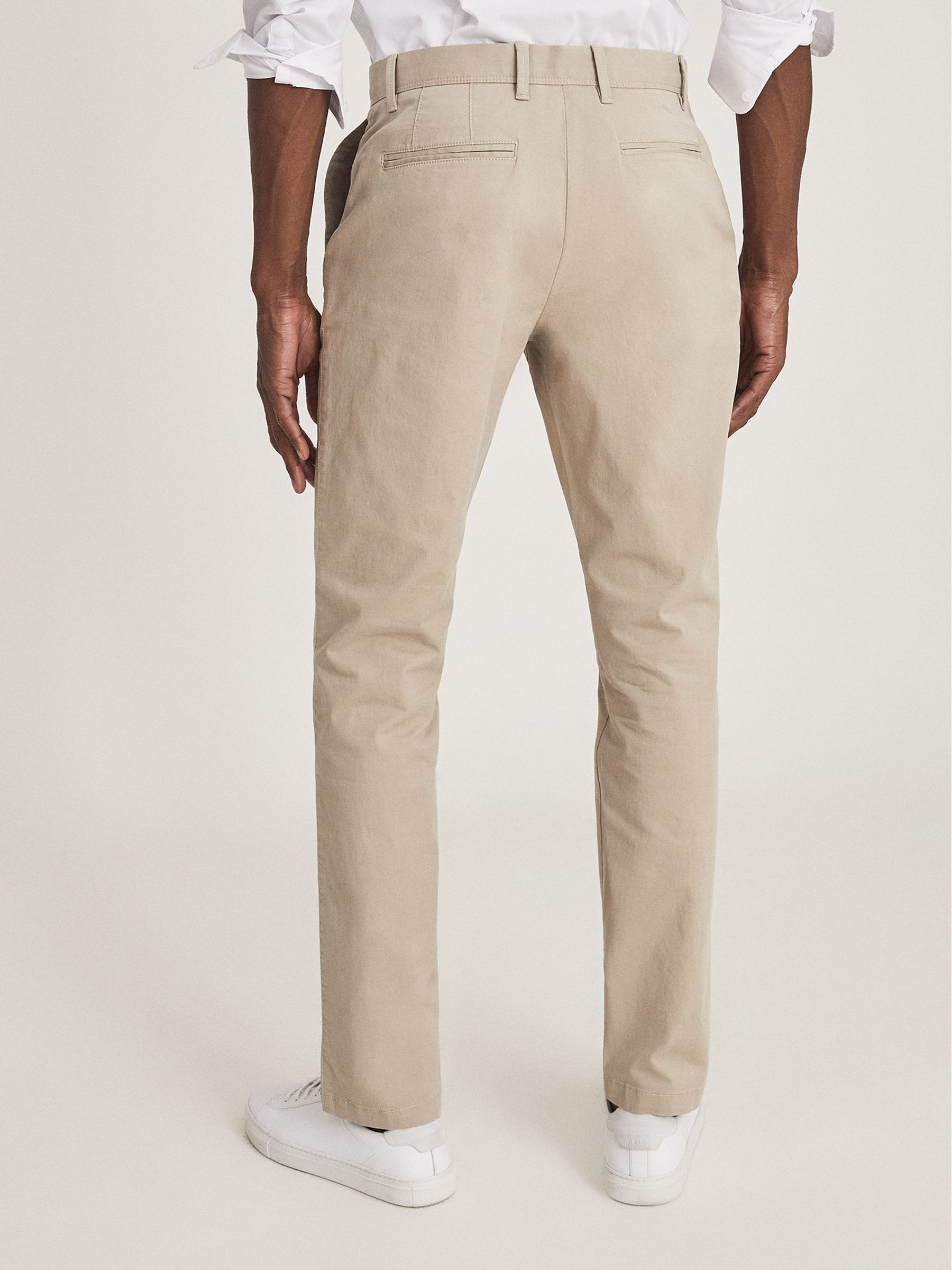 Washed Slim Fit Chinos in Stone - Image 4 of 5