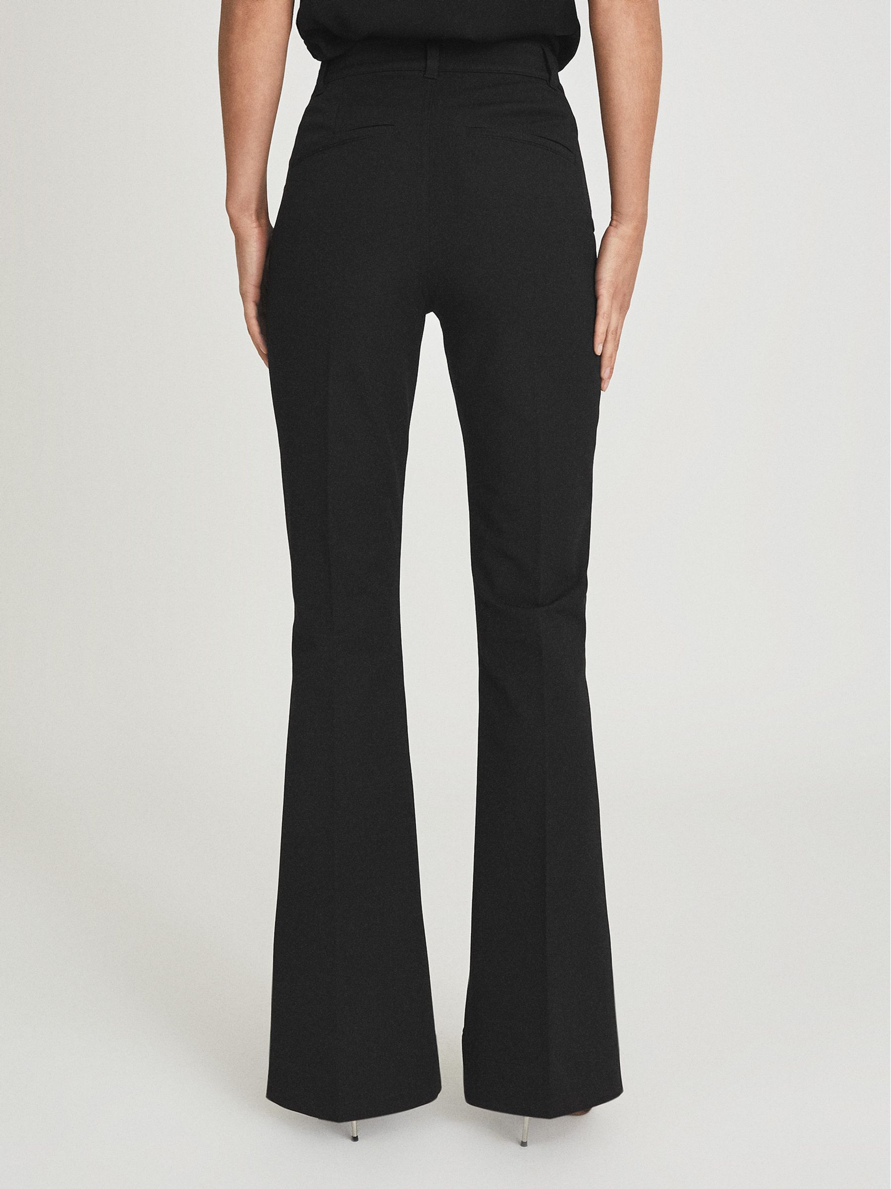 High Rise Skinny Flared Trousers in Black - Image 5 of 5