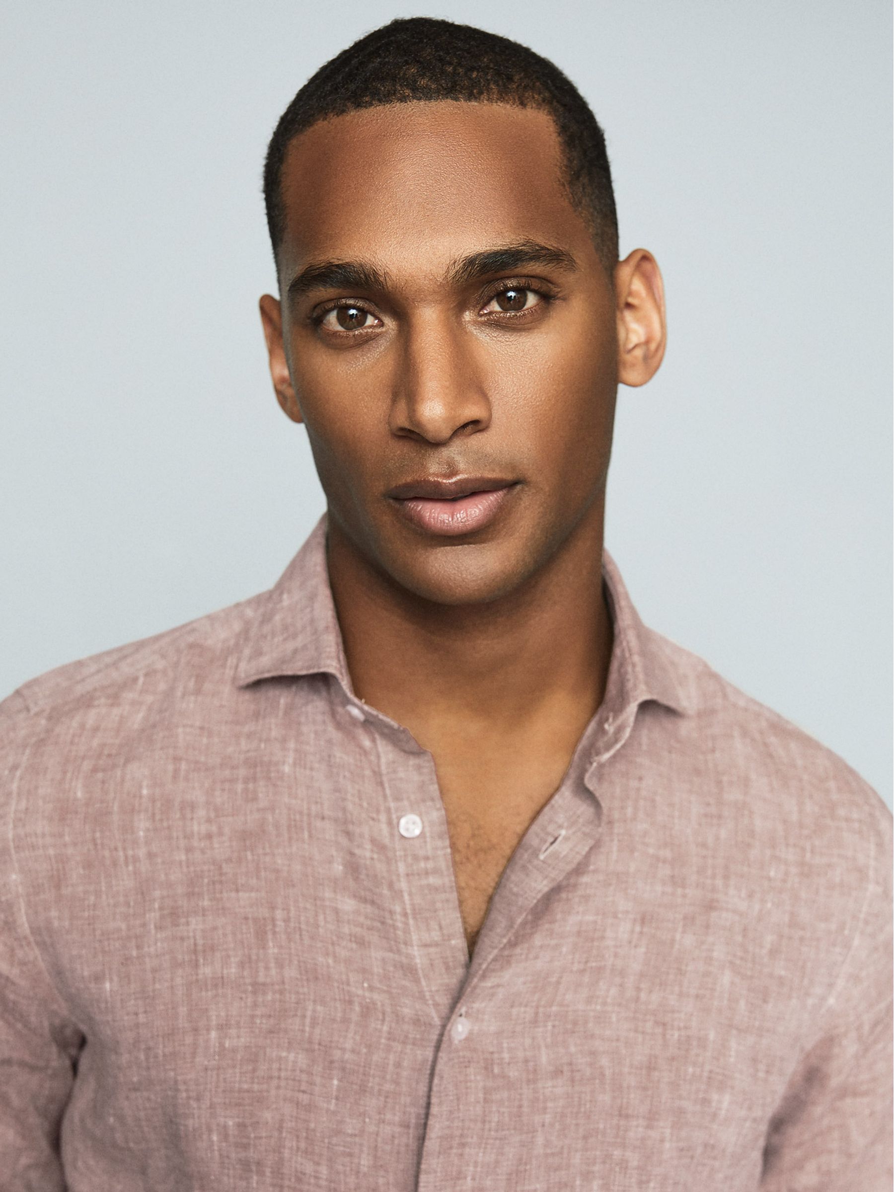 Linen Regular Fit Shirt in Mid Brown - Image 3 of 5