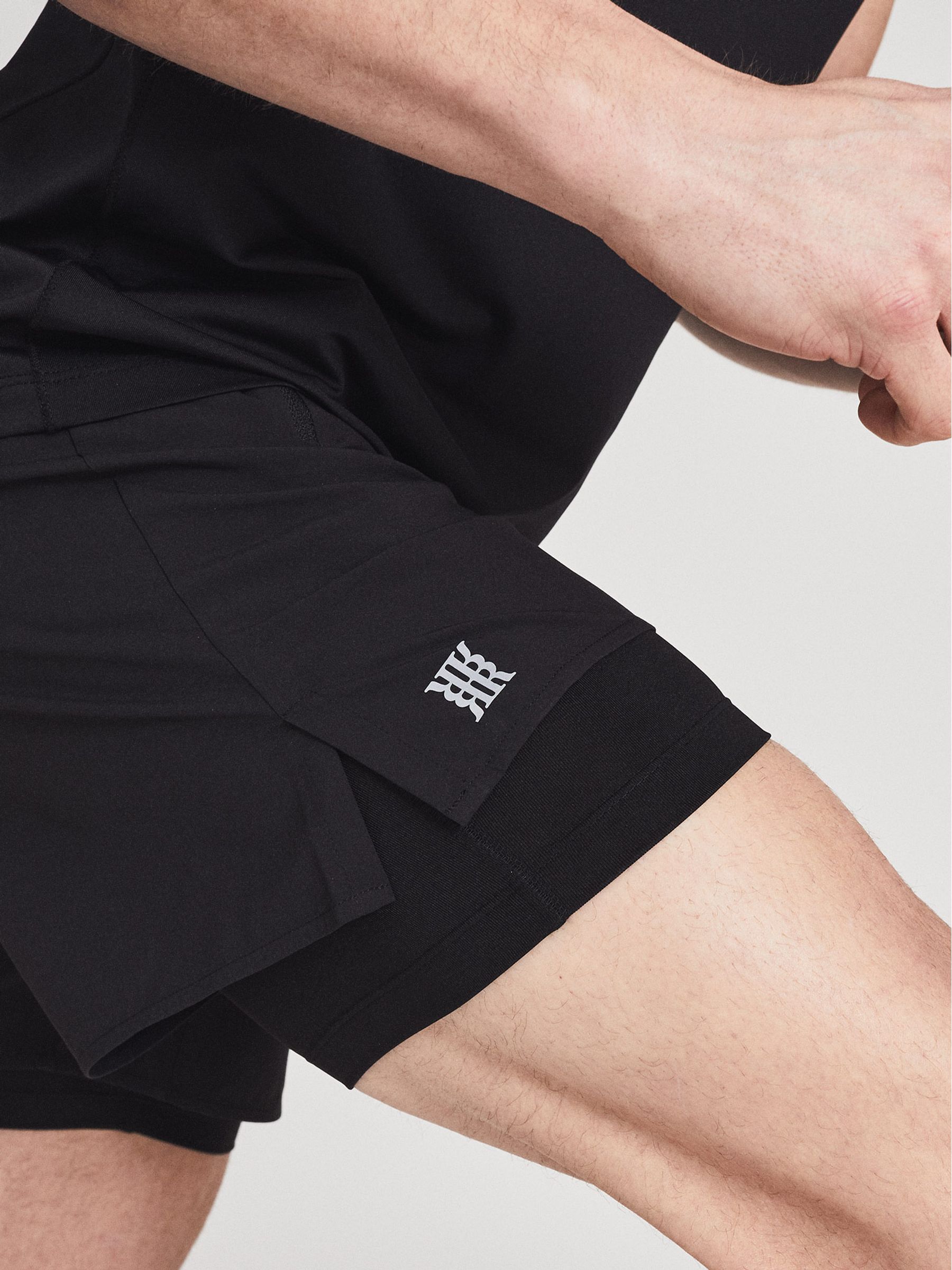 Windproof Running Shorts in Black - Image 3 of 7
