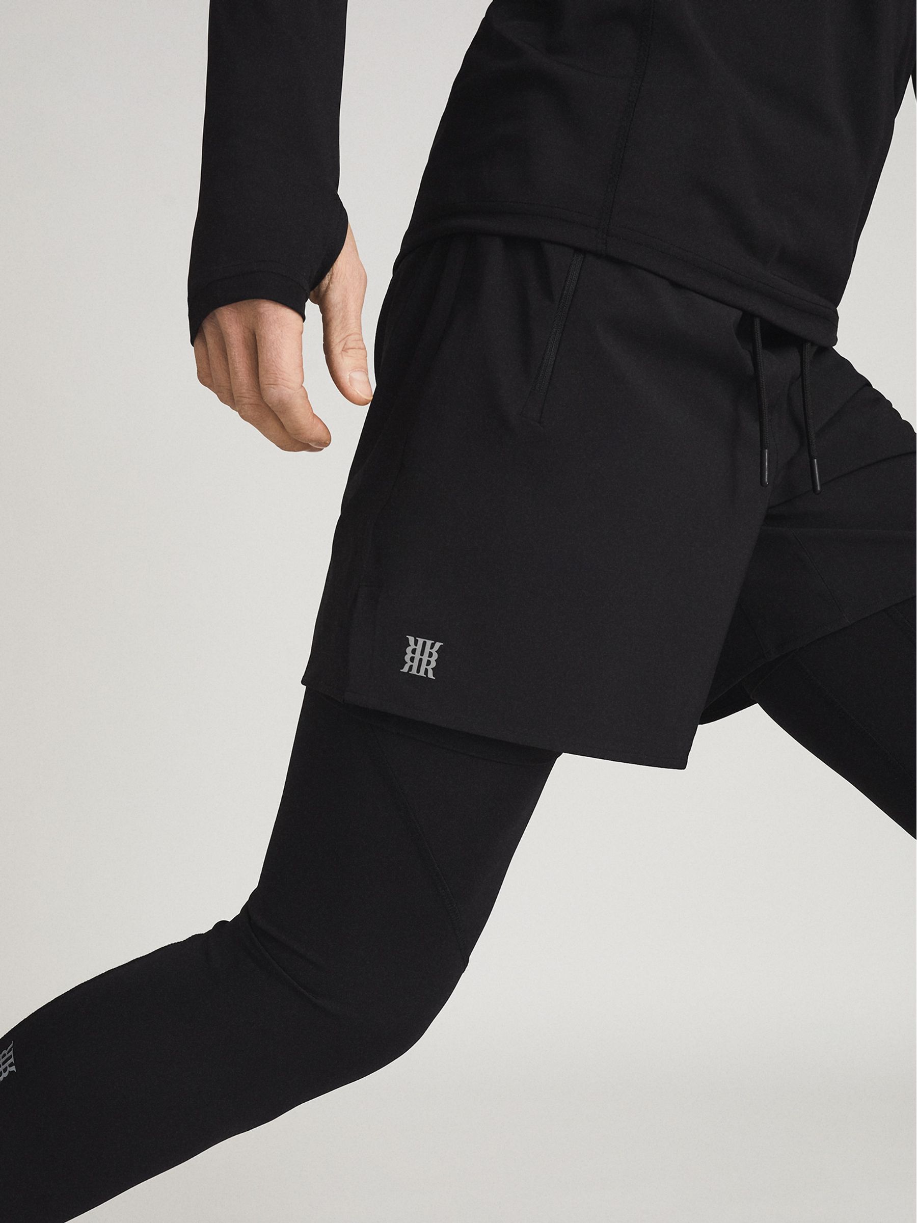 Windproof Running Shorts in Black - Image 6 of 7