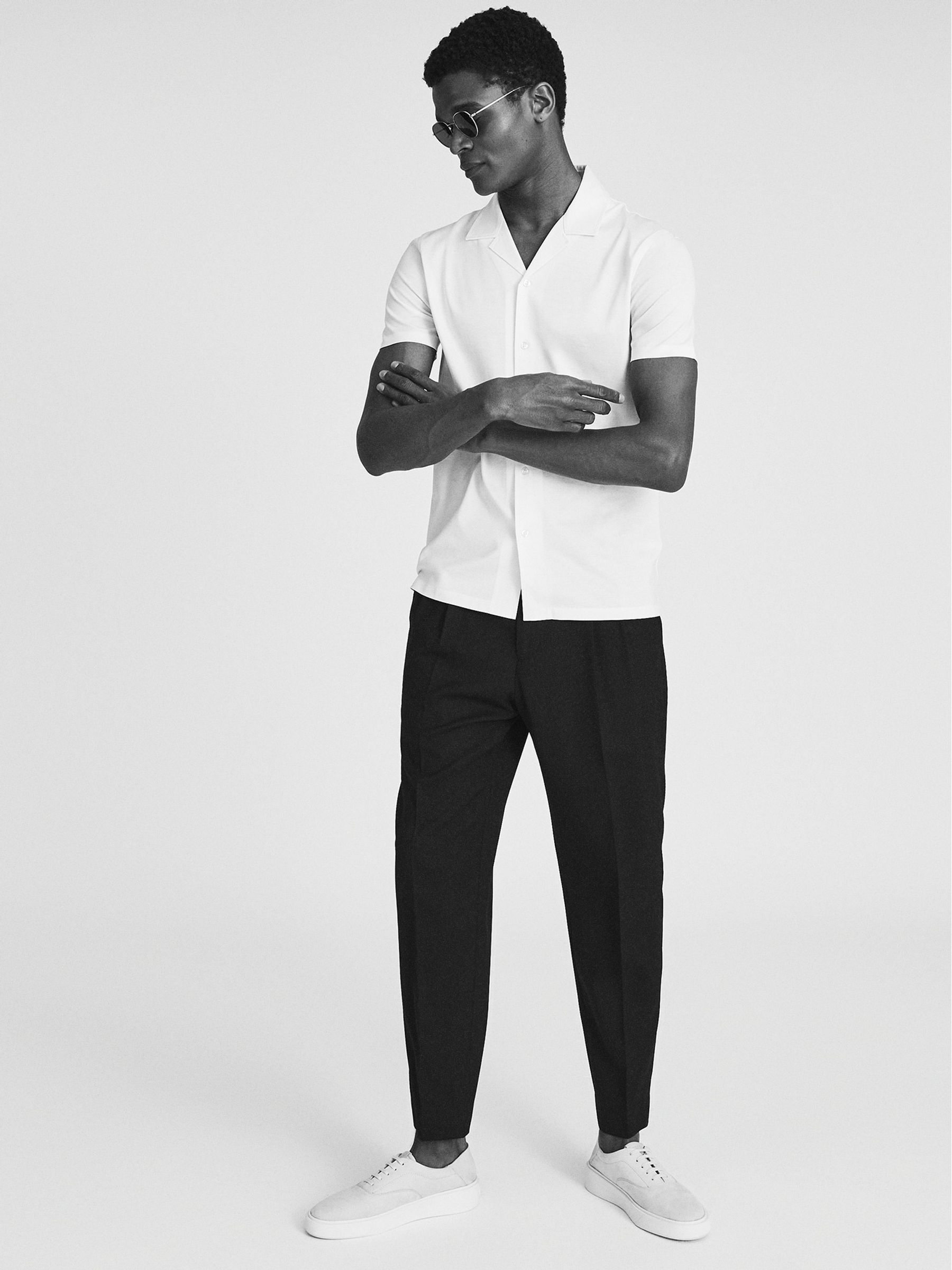Mercerised Cotton Jersey Shirt in White - Image 3 of 5