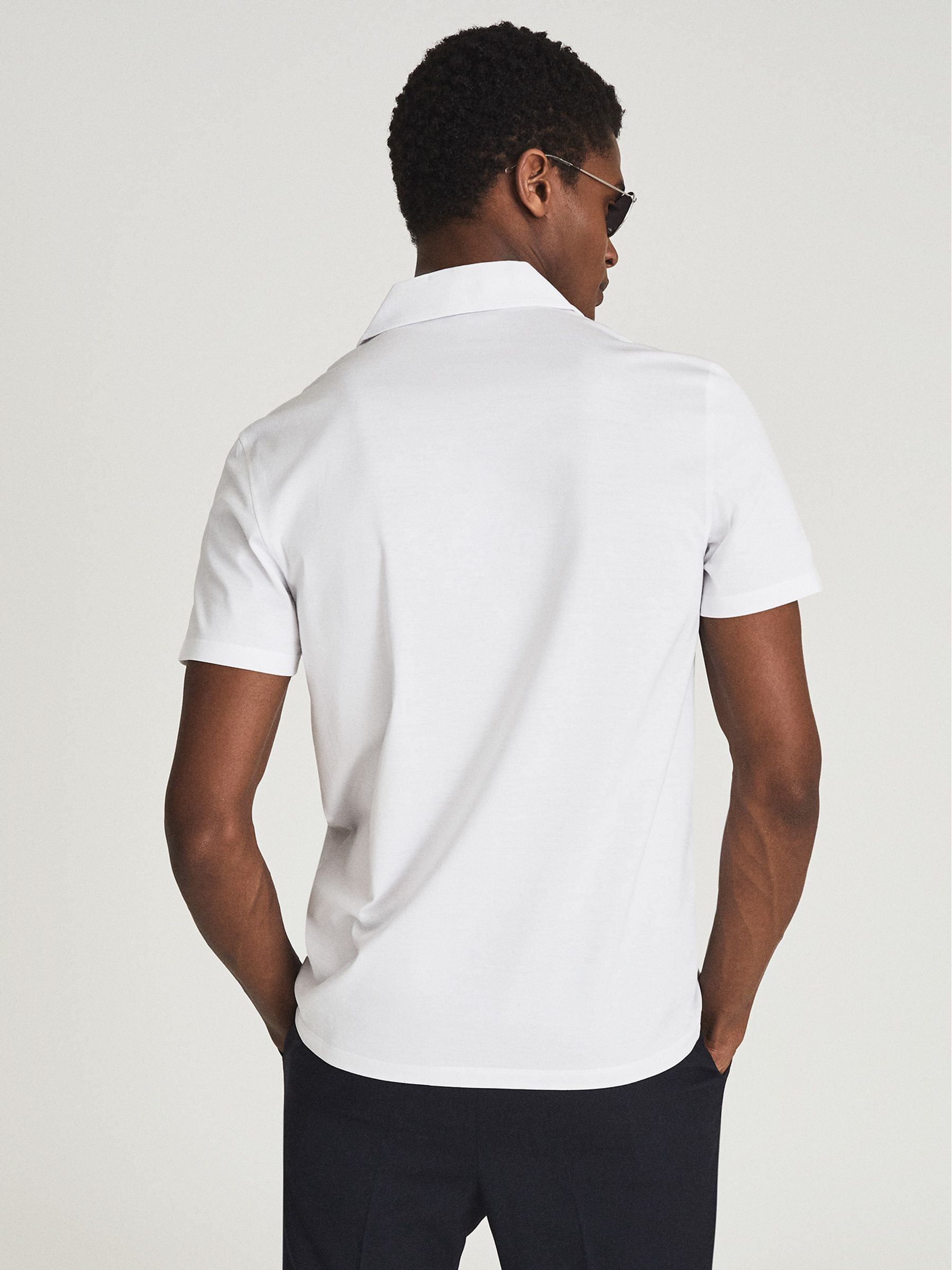 Mercerised Cotton Jersey Shirt in White - Image 5 of 5