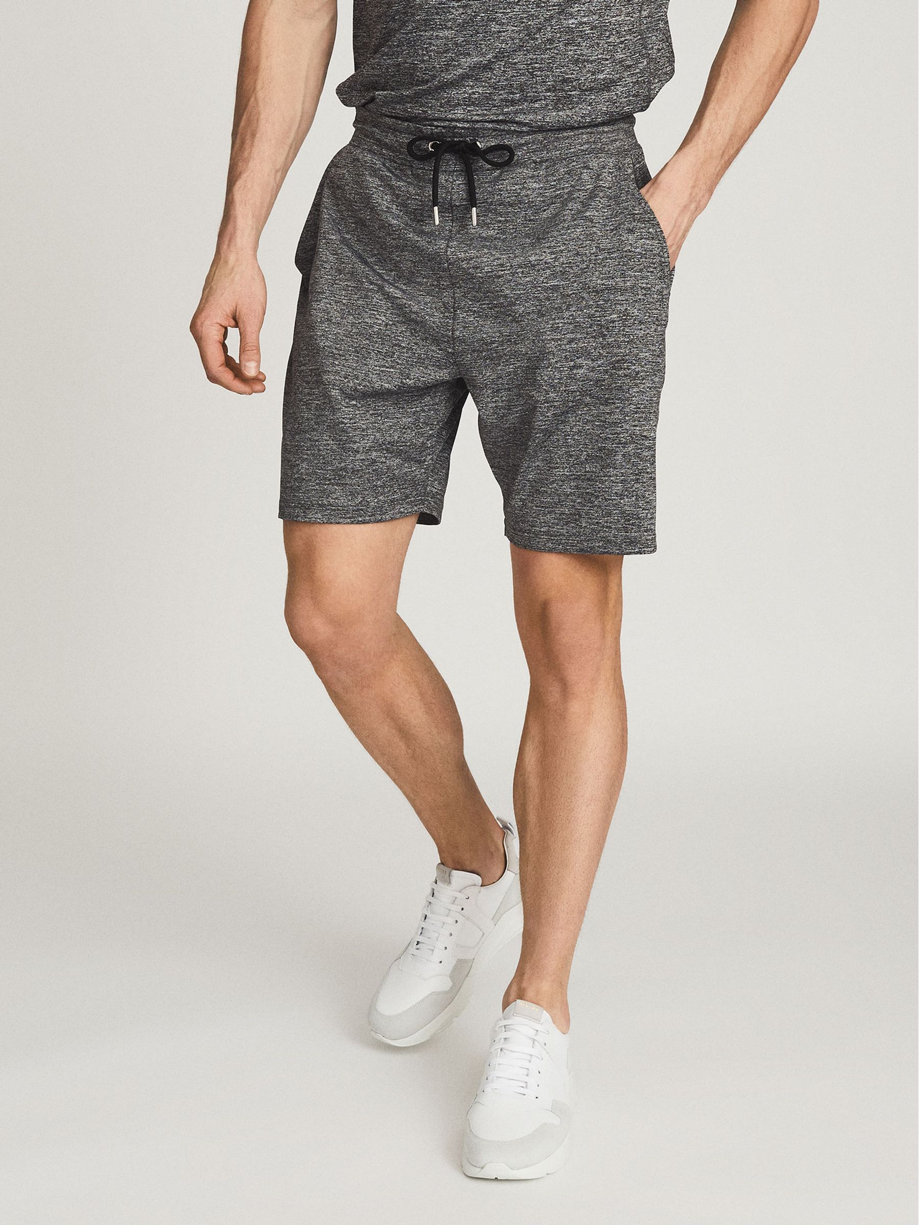 Melange High Stretch Jersey Shorts in Charcoal - Image 4 of 6