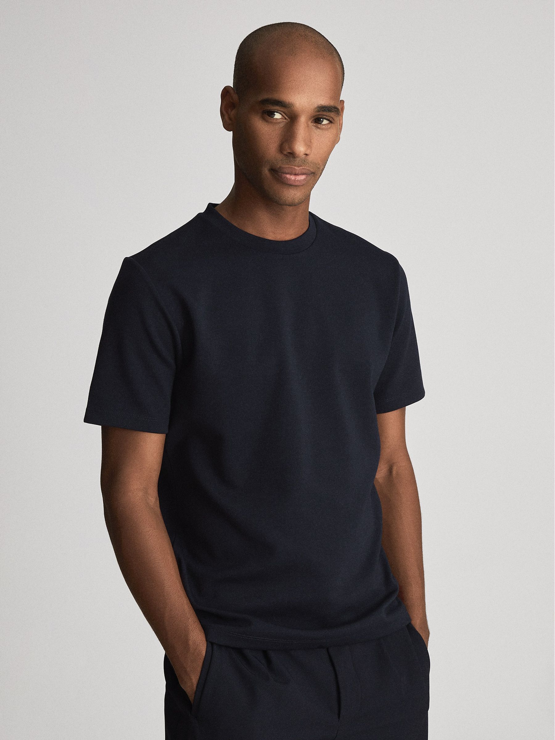 Regular Fit Crew Neck T-shirt in Navy - Image 1 of 5 Regular Fit Crew Neck T-shirt in Navy - Image 1 of 5