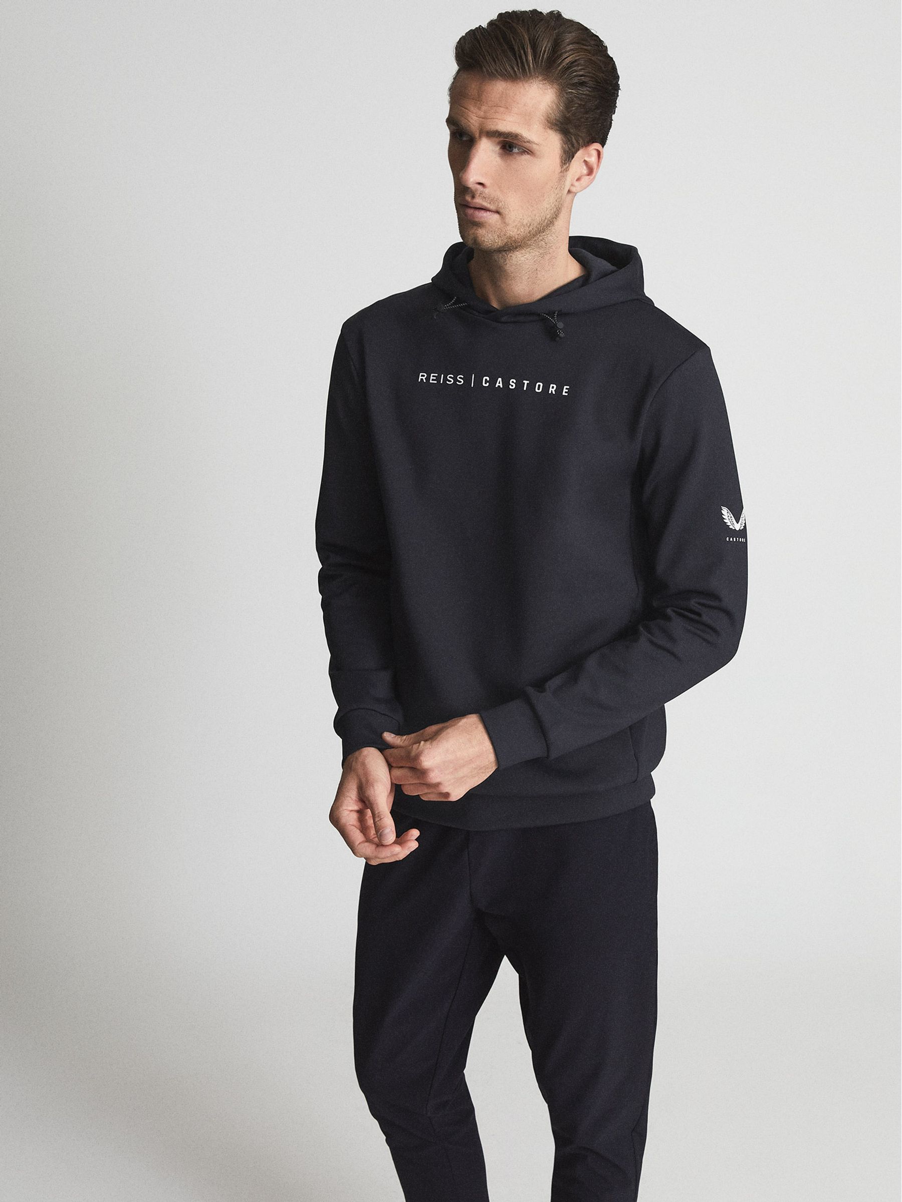 Castore Weatherproof Hoodie in Navy - Image 4 of 7