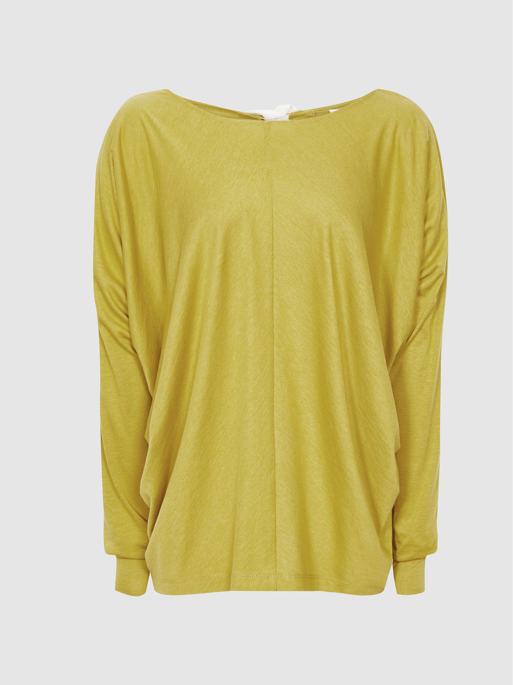 Fine Jersey Bow Detail Top in Yellow - Image 2 of 5