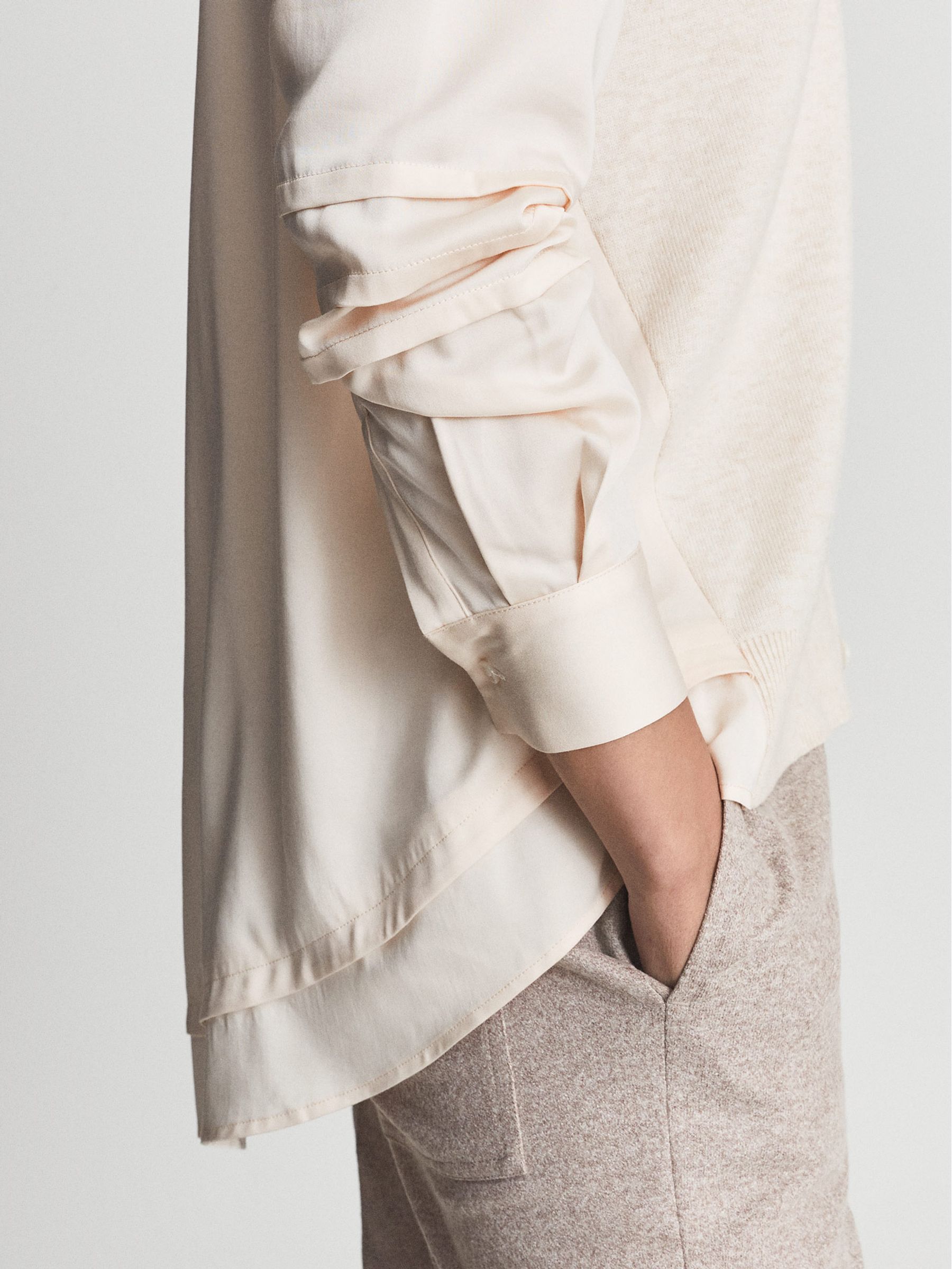 Cashmere Blend Cardigan in Oatmeal - Image 4 of 5