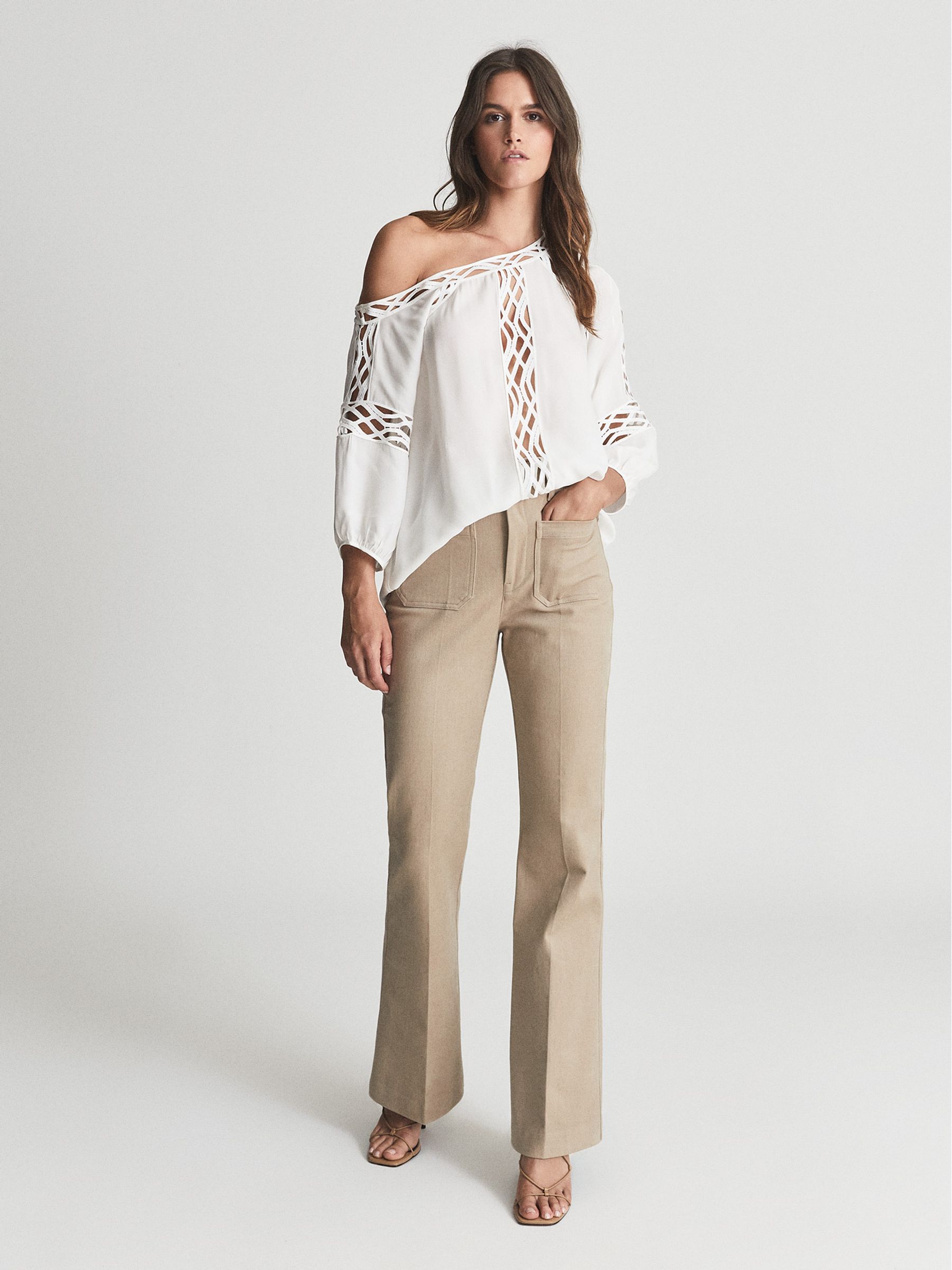 Lace Detail Blouse in Ivory - Image 1 of 5