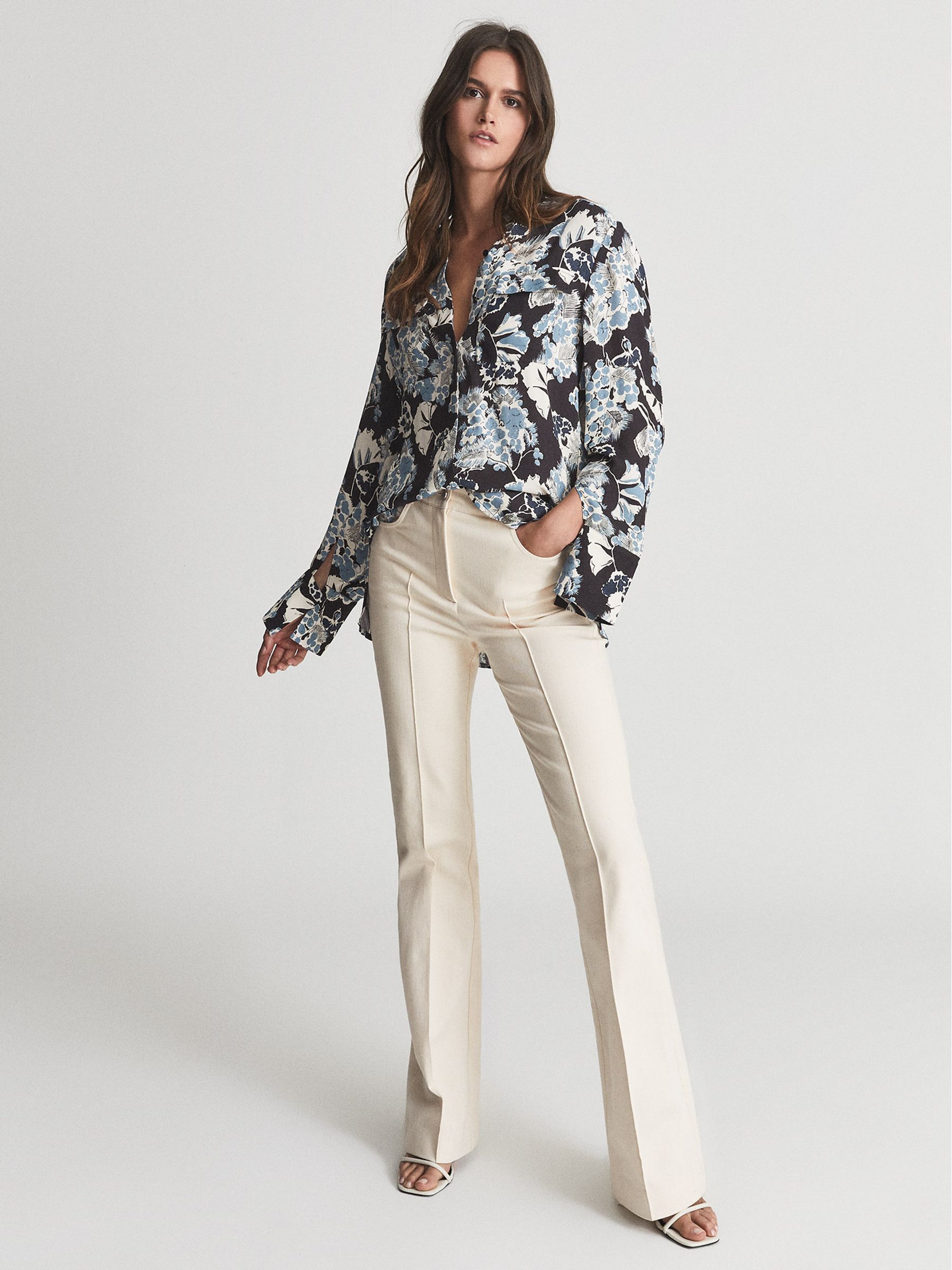 Floral Printed Blouse in Blue - Image 1 of 2