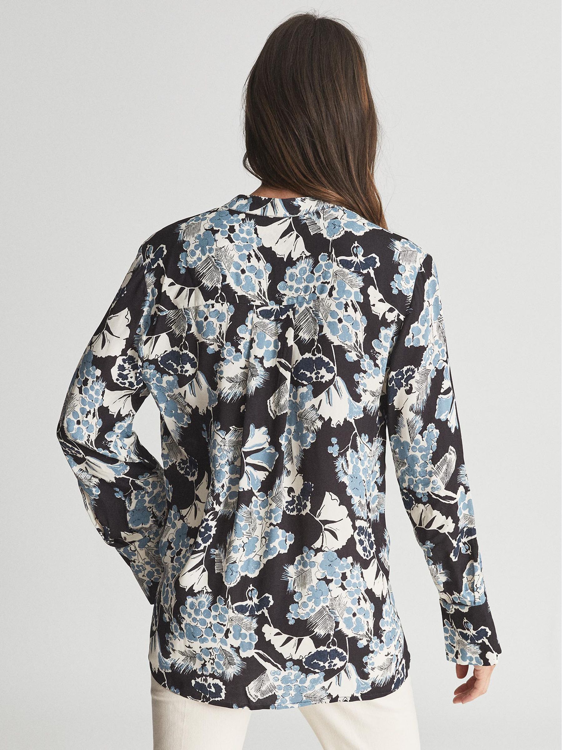 Floral Printed Blouse in Blue - Image 2 of 2