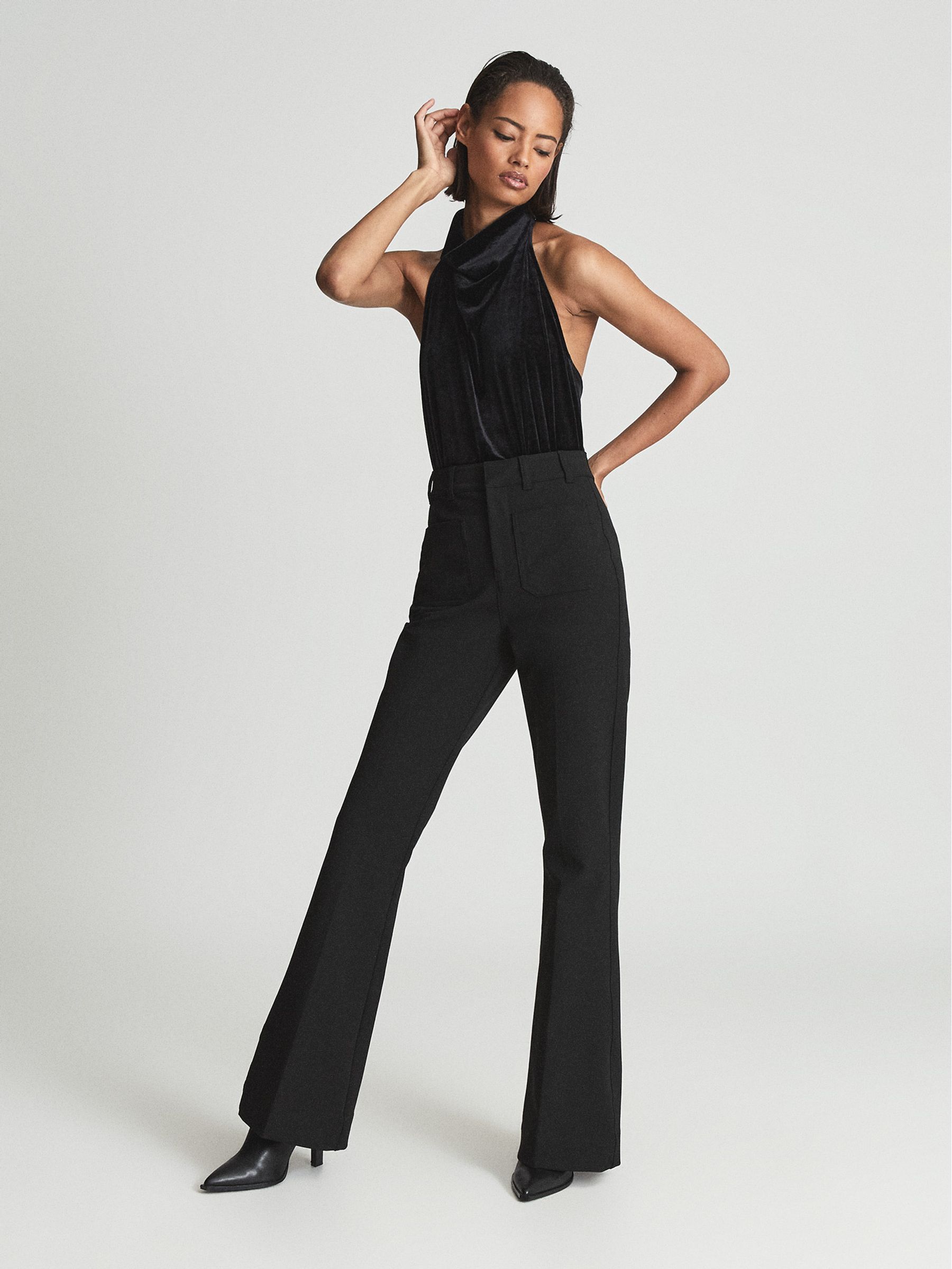 Sleeveless Velvet Bodysuit in Black - Image 5 of 5