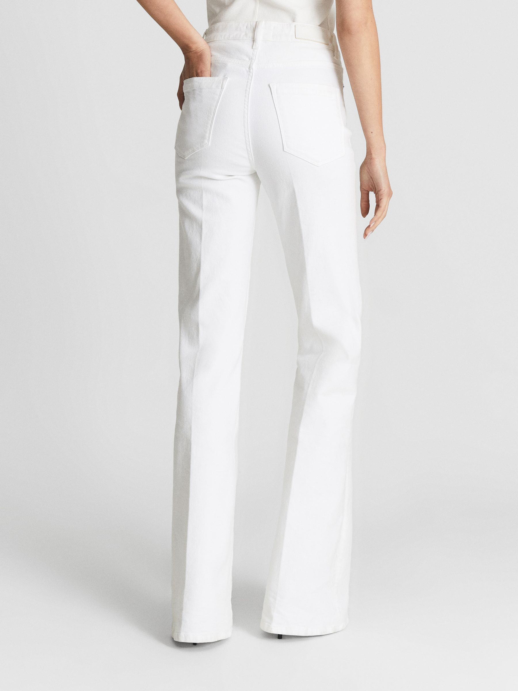 【RICHMOND】the rich white flared jeans Reiss High Rise Skinny Flared Jeans in White - REISS