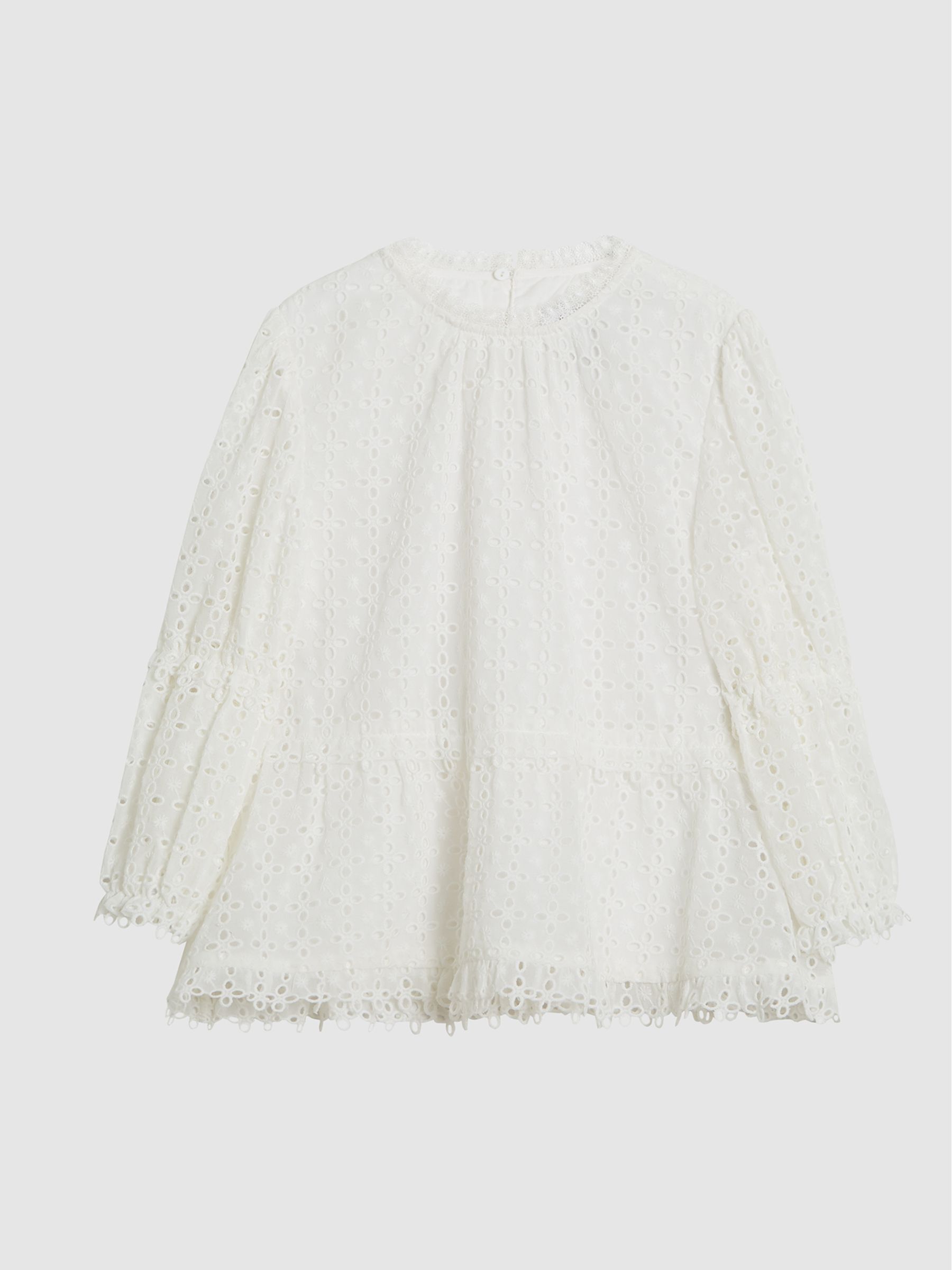 Embroidered Lace Blouse in Ivory - Image 2 of 6