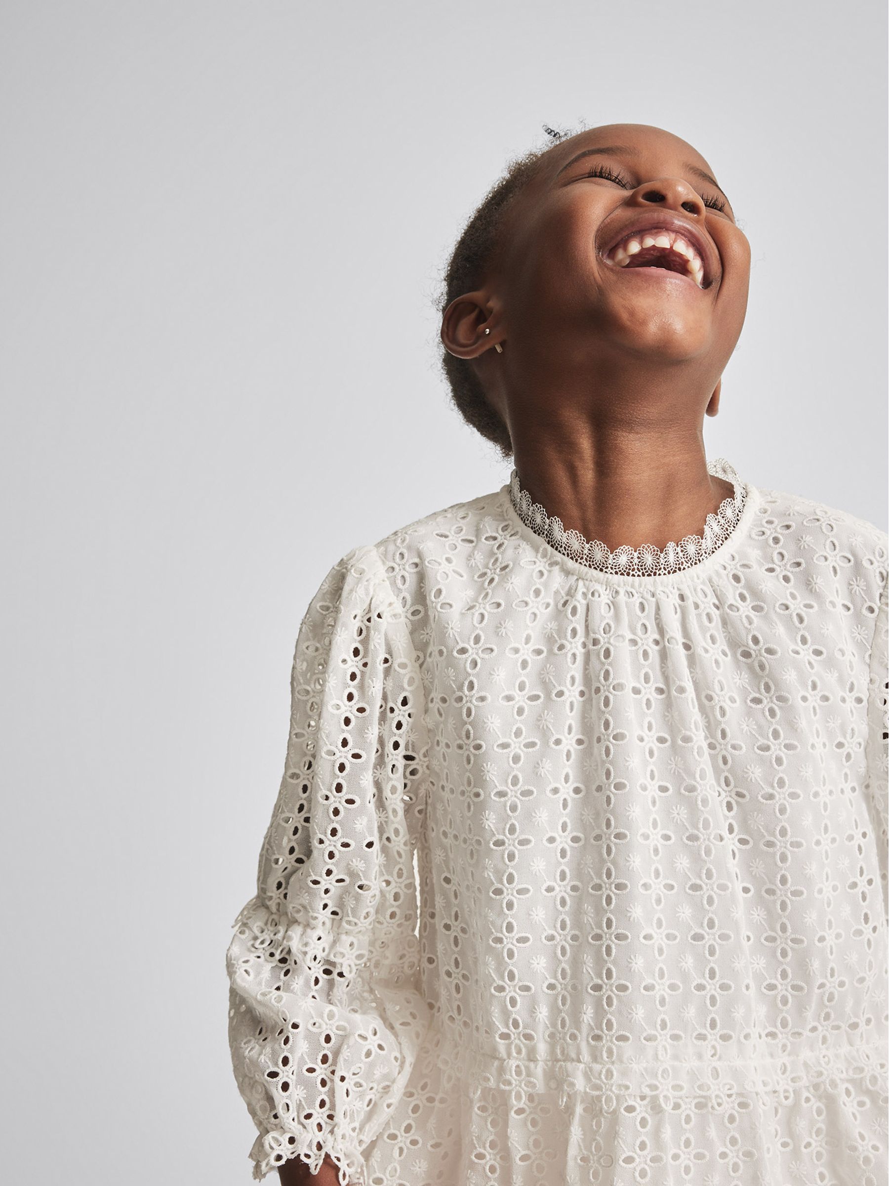 Embroidered Lace Blouse in Ivory - Image 4 of 6
