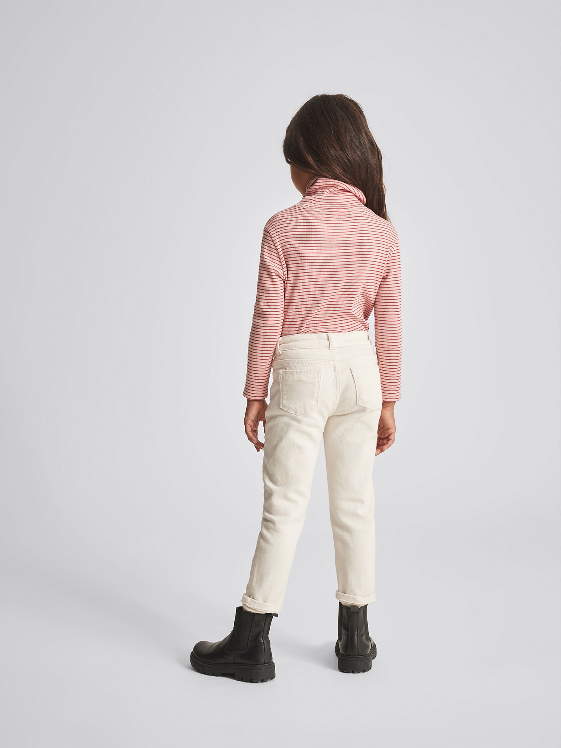 Striped Roll Neck Top in Red - Image 5 of 6