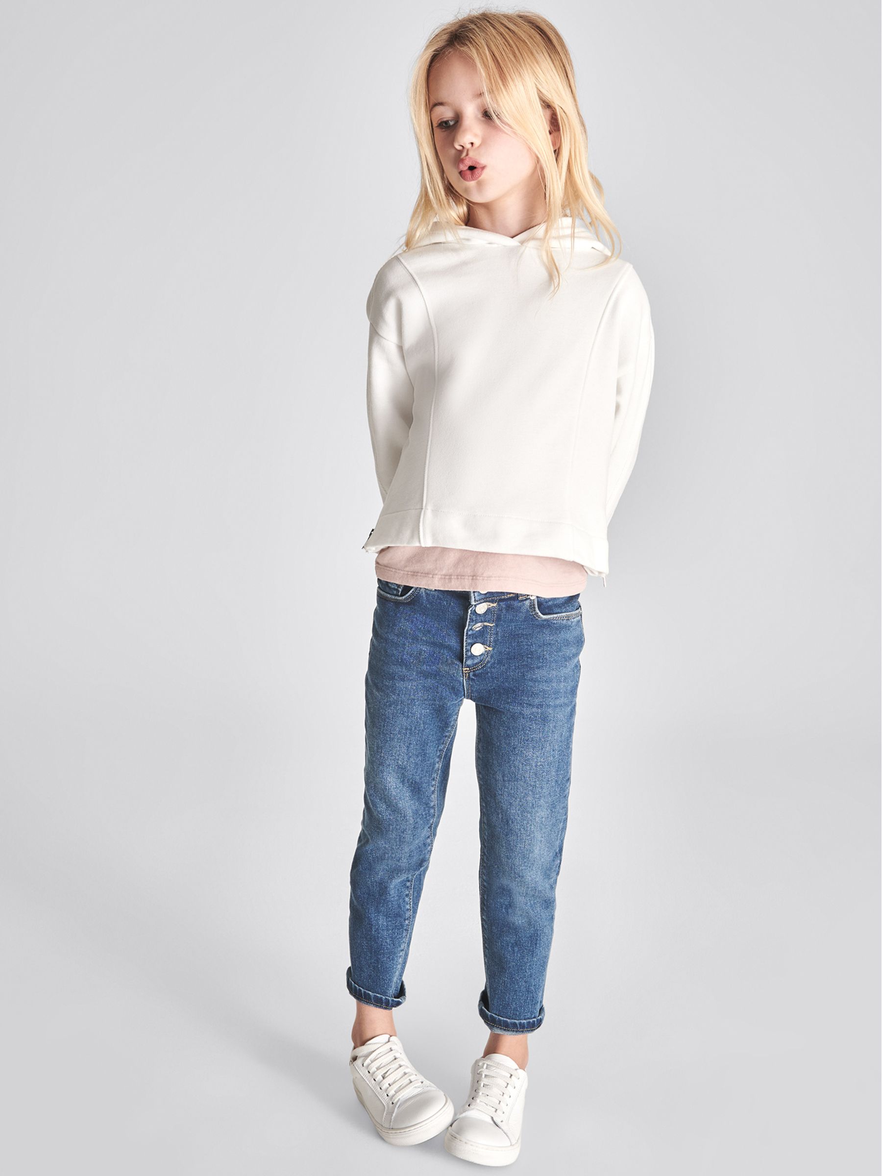 Jersey Hoodie in White - Image 1 of 7