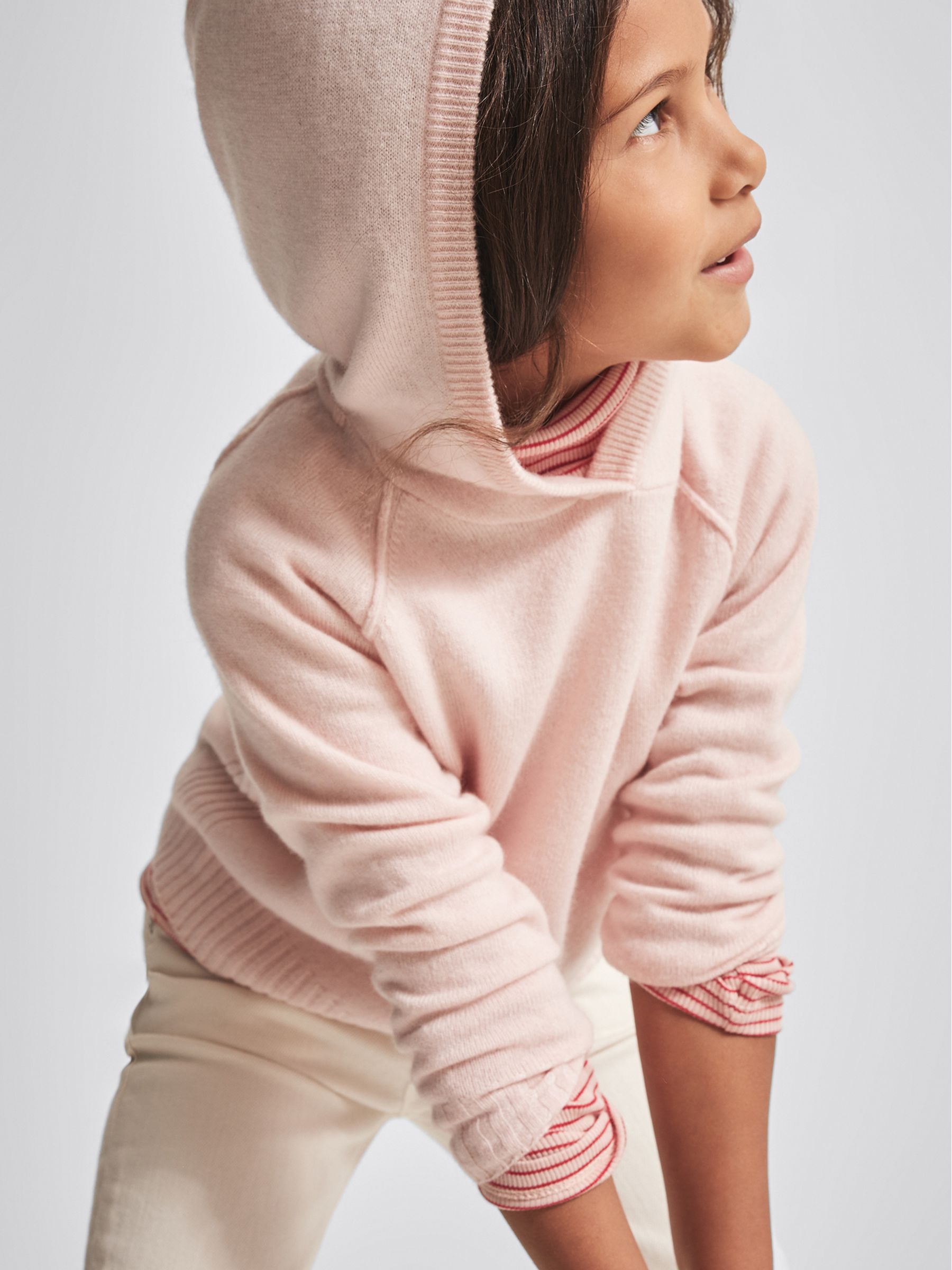 Wool Cashmere Blend Hoodie in Pink - Image 3 of 6