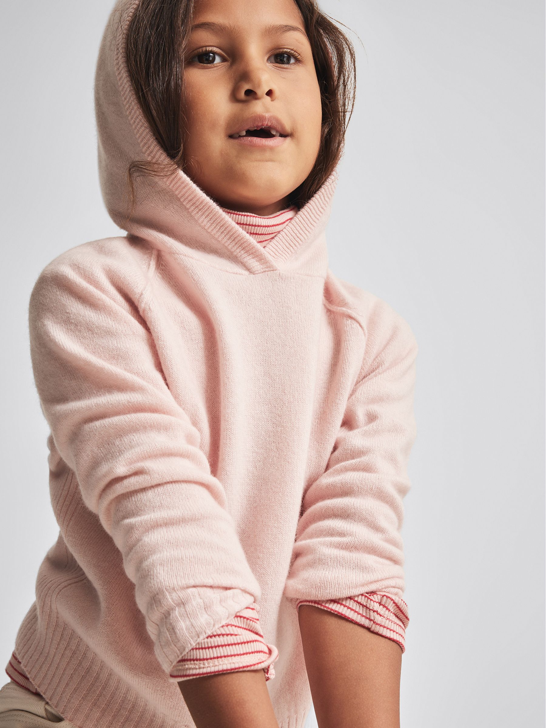 Wool Cashmere Blend Hoodie in Pink - Image 4 of 6