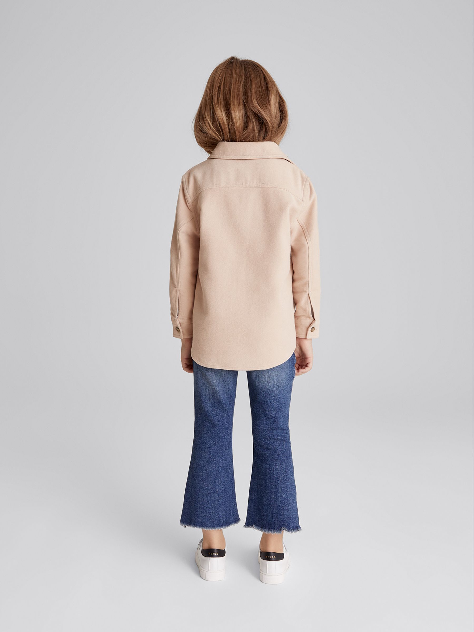 Brushed Cotton Overshirt in Pink - Image 5 of 6