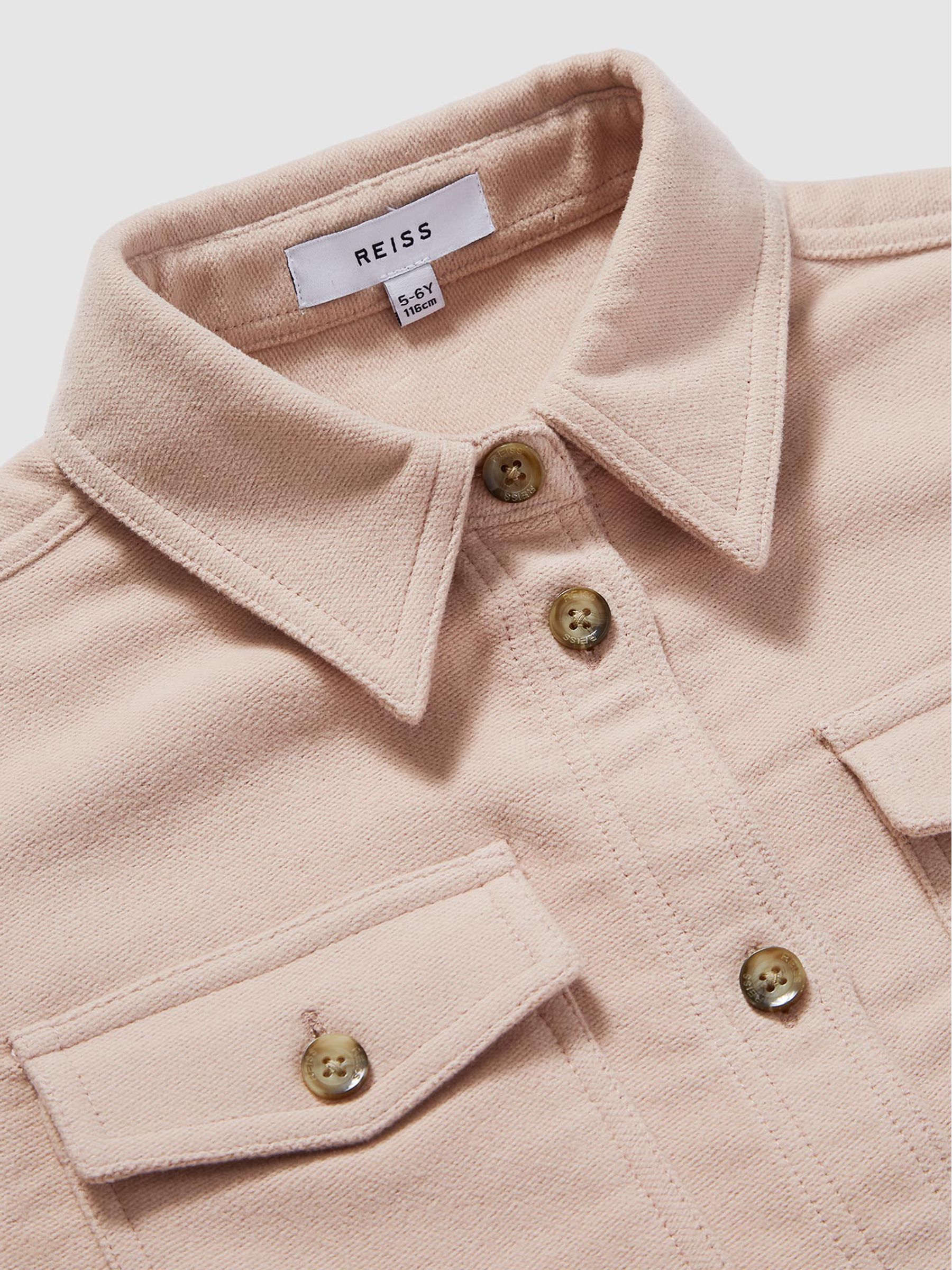 Brushed Cotton Overshirt in Pink - Image 6 of 6