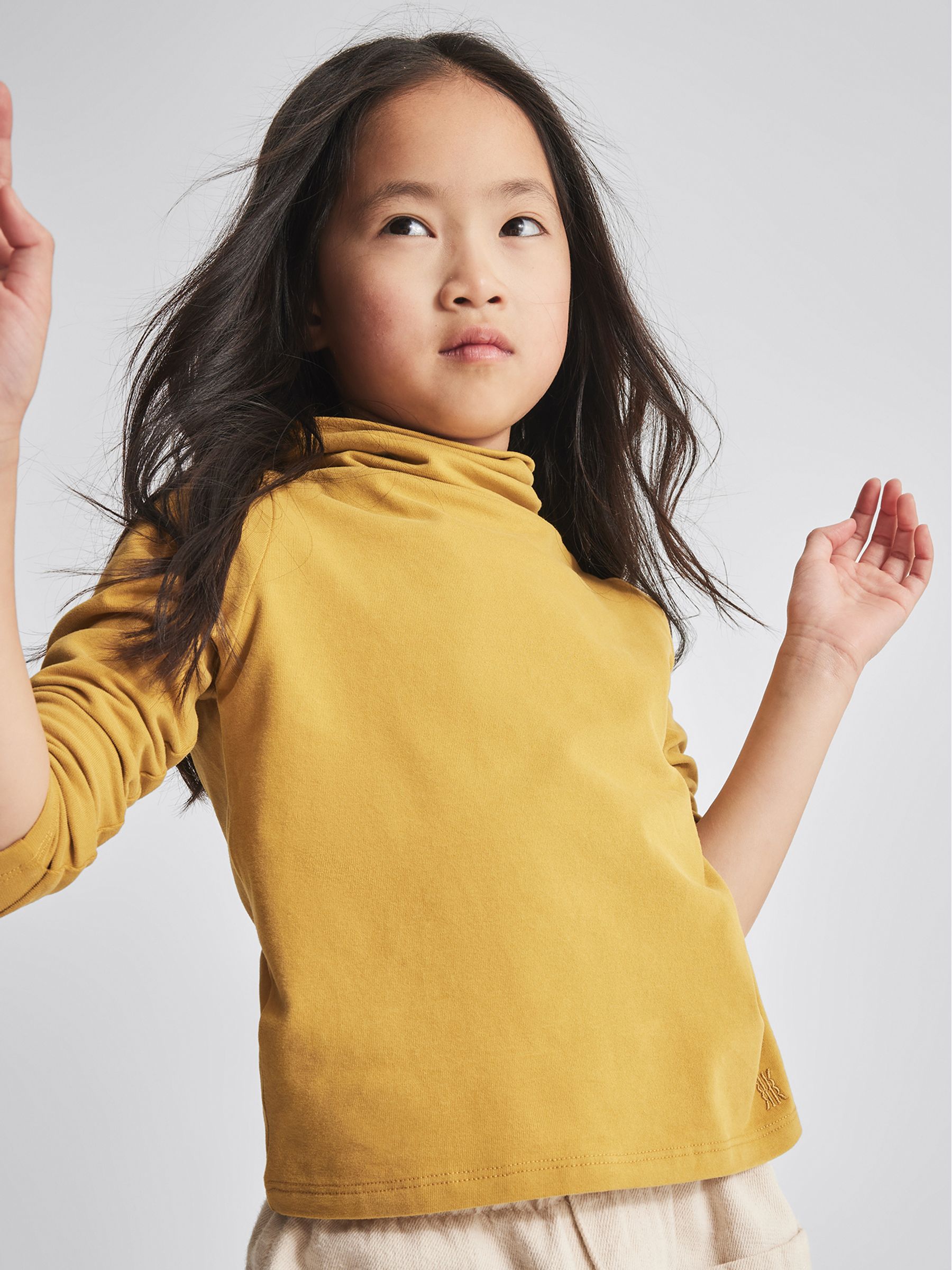 Roll Neck Top in Ochre - Image 3 of 6