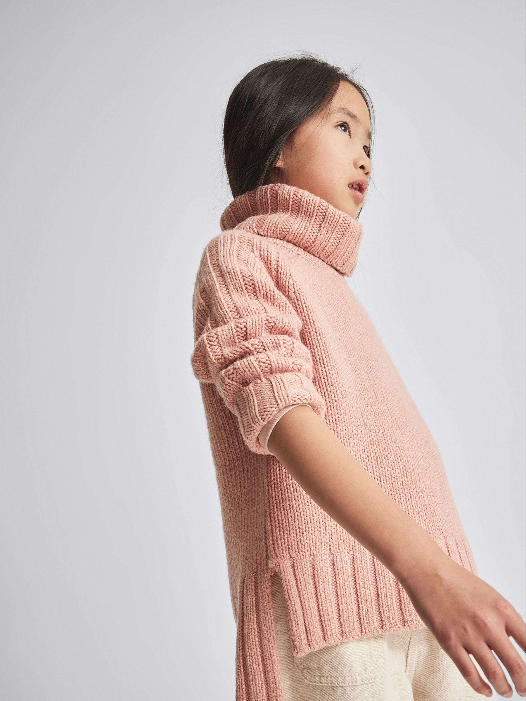 Cashmere Mix Roll Neck in Pink - Image 3 of 6