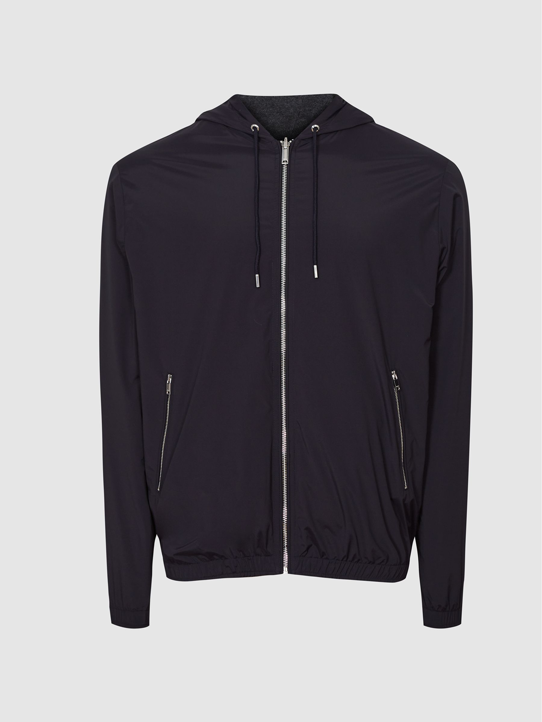 Hybrid Reversible Hooded Jacket in Navy/Charcoal - Image 2 of 6