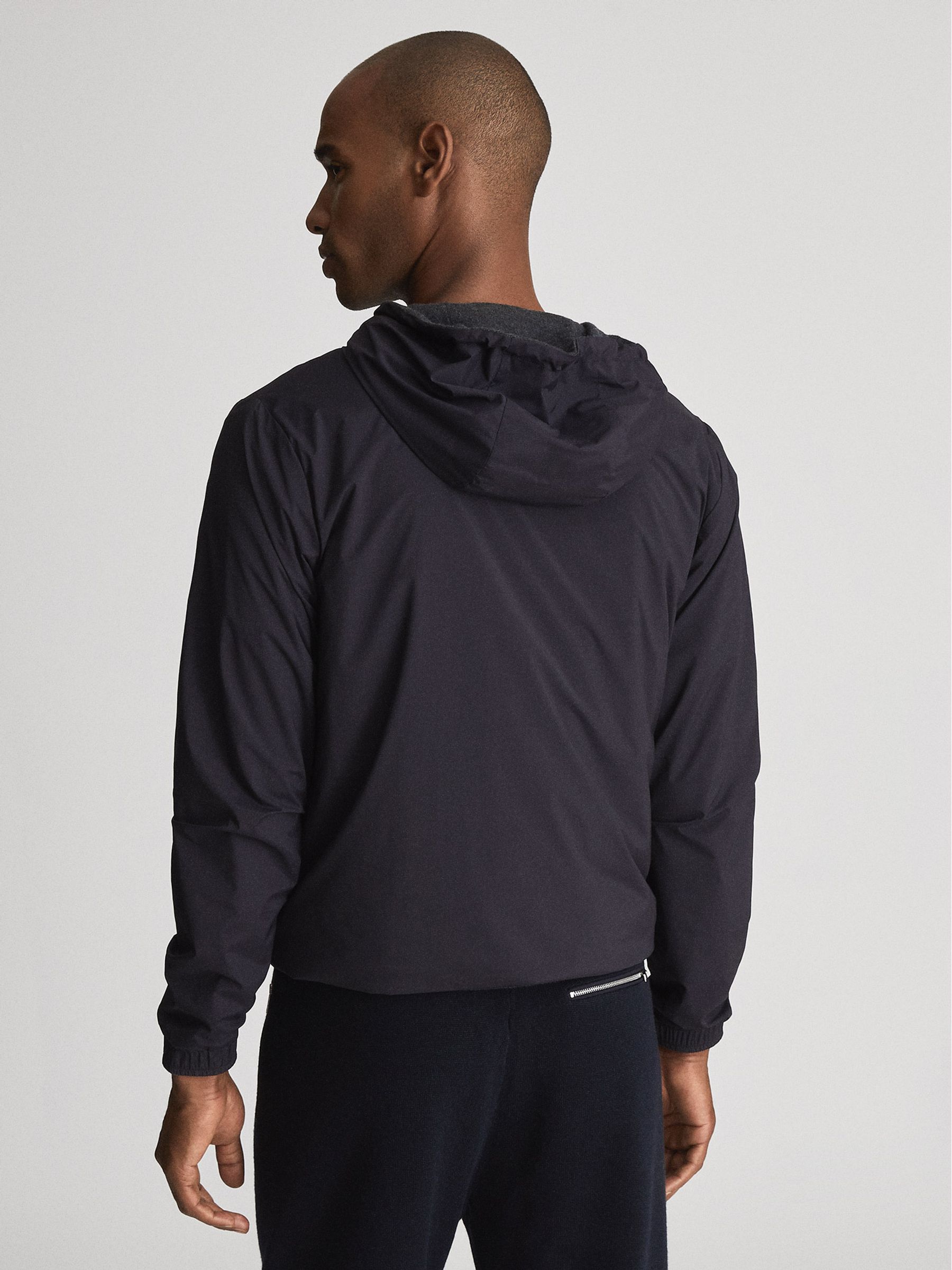 Hybrid Reversible Hooded Jacket in Navy/Charcoal - Image 5 of 6