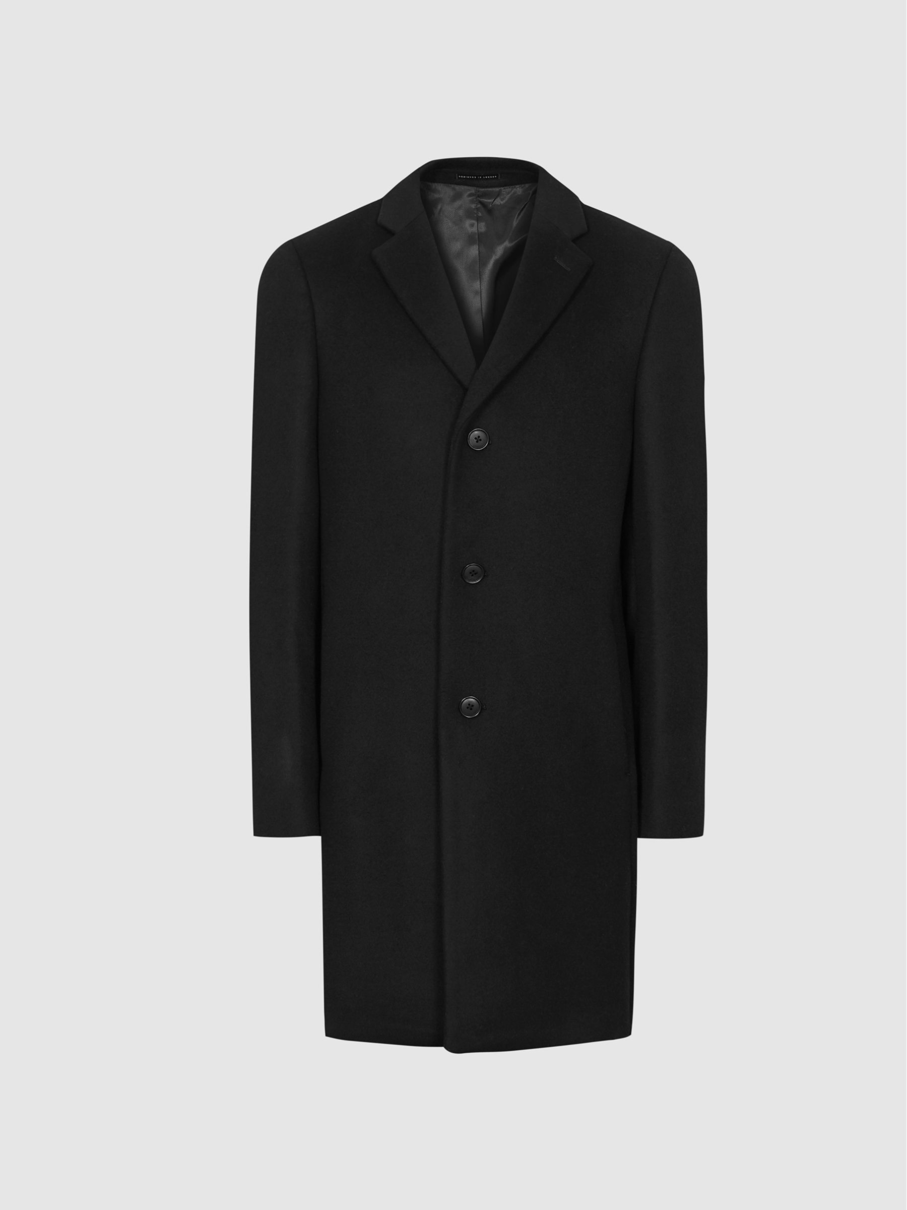 Wool-blend Epsom Overcoat in Black - Image 2 of 4