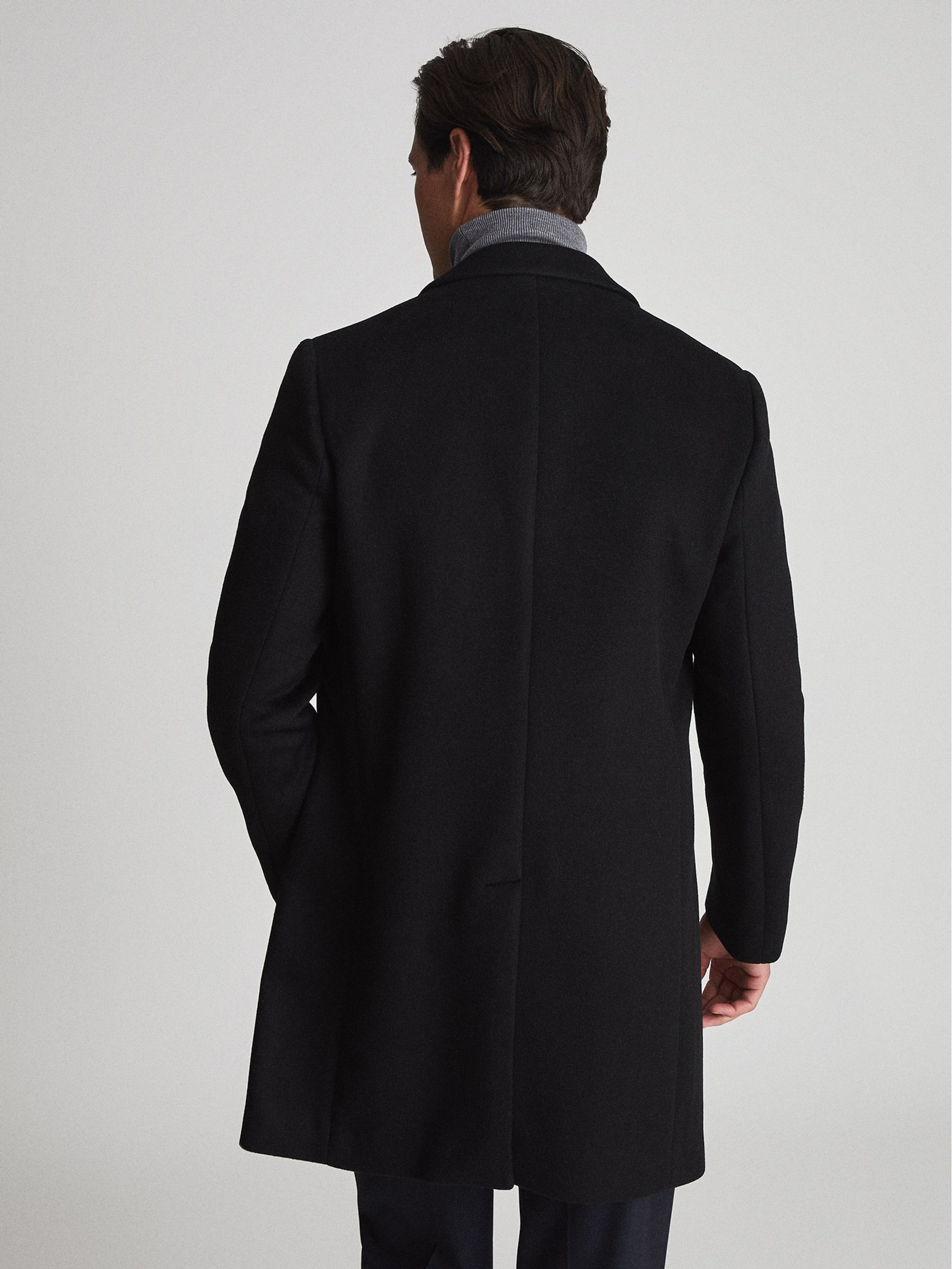 Wool-blend Epsom Overcoat in Black - Image 4 of 4