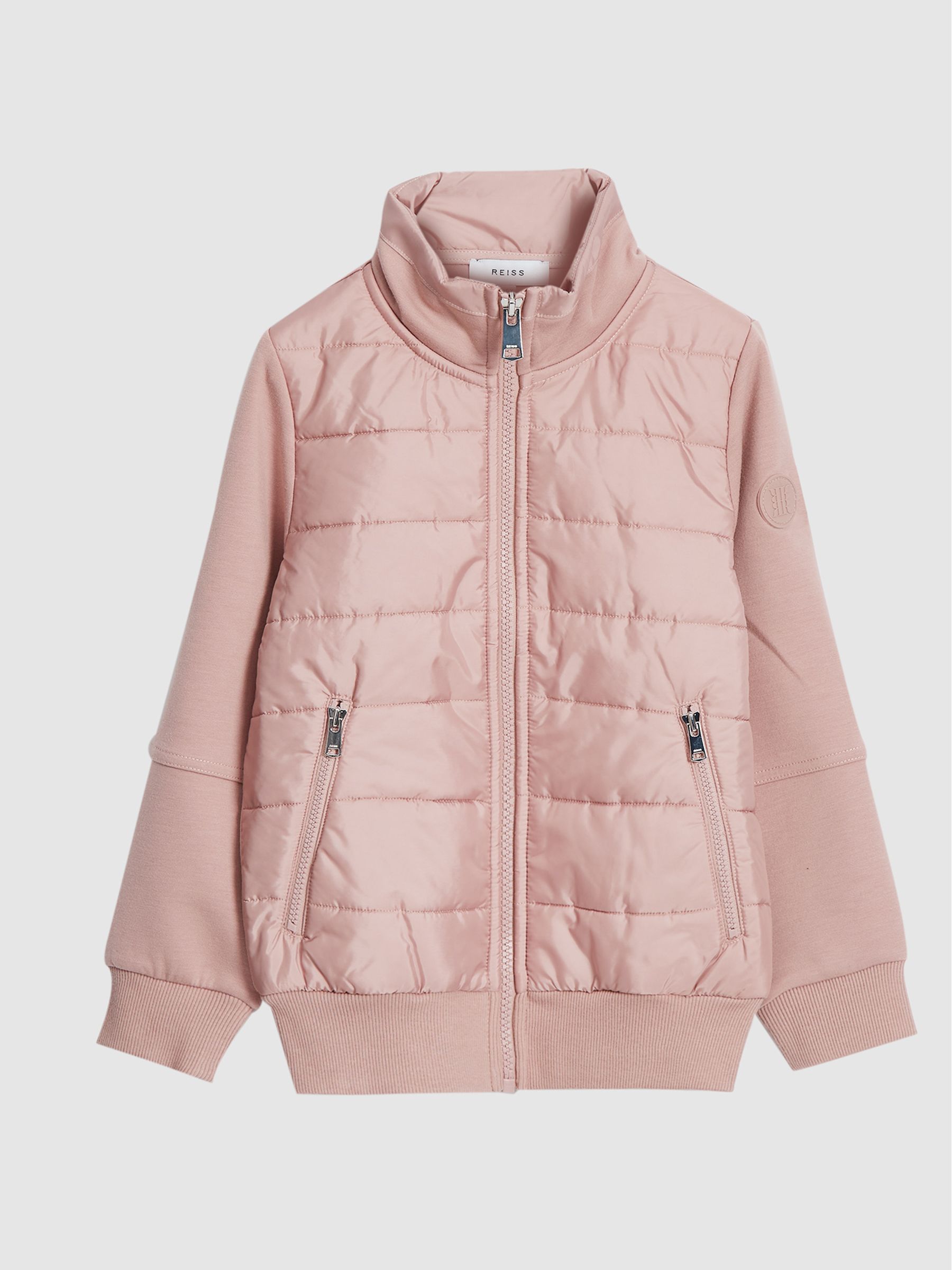 Zip Up Quilted Jacket in Pink - Image 2 of 7