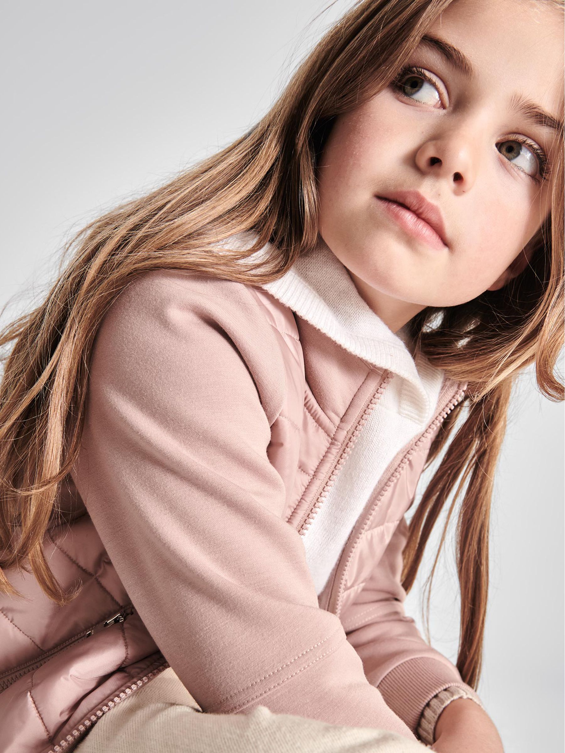 Zip Up Quilted Jacket in Pink - Image 3 of 7